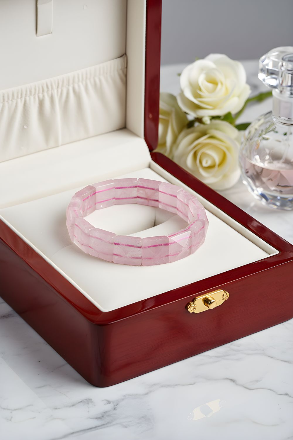 Natural Rose Quartz Soft Bangle