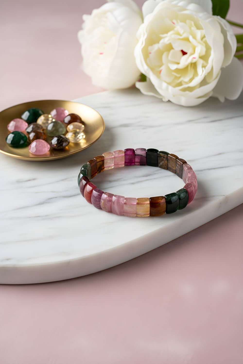 Natural Candy Tourmaline Soft Bangle