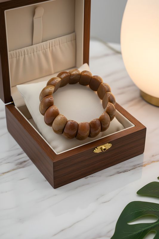 Natural Yellow Jasper Soft Bangle