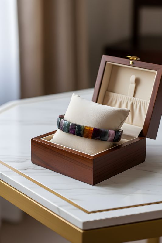 Natural Candy Tourmaline Soft Bangle