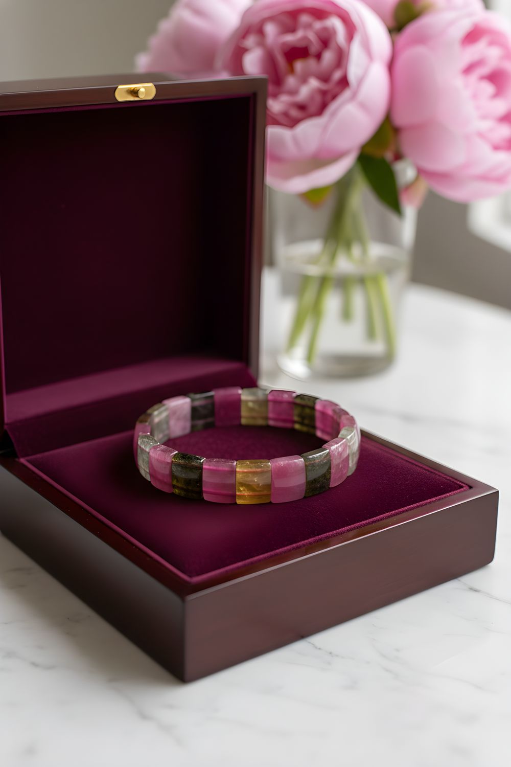 Natural Candy Tourmaline Soft Bangle