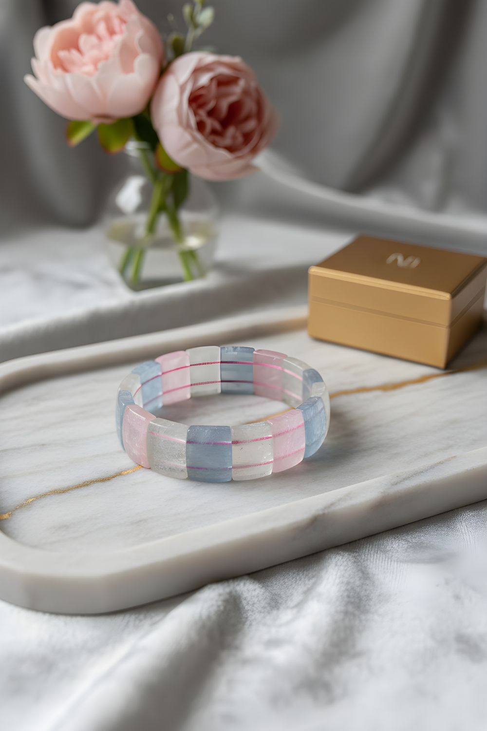 Natural Morganite Soft Bangle