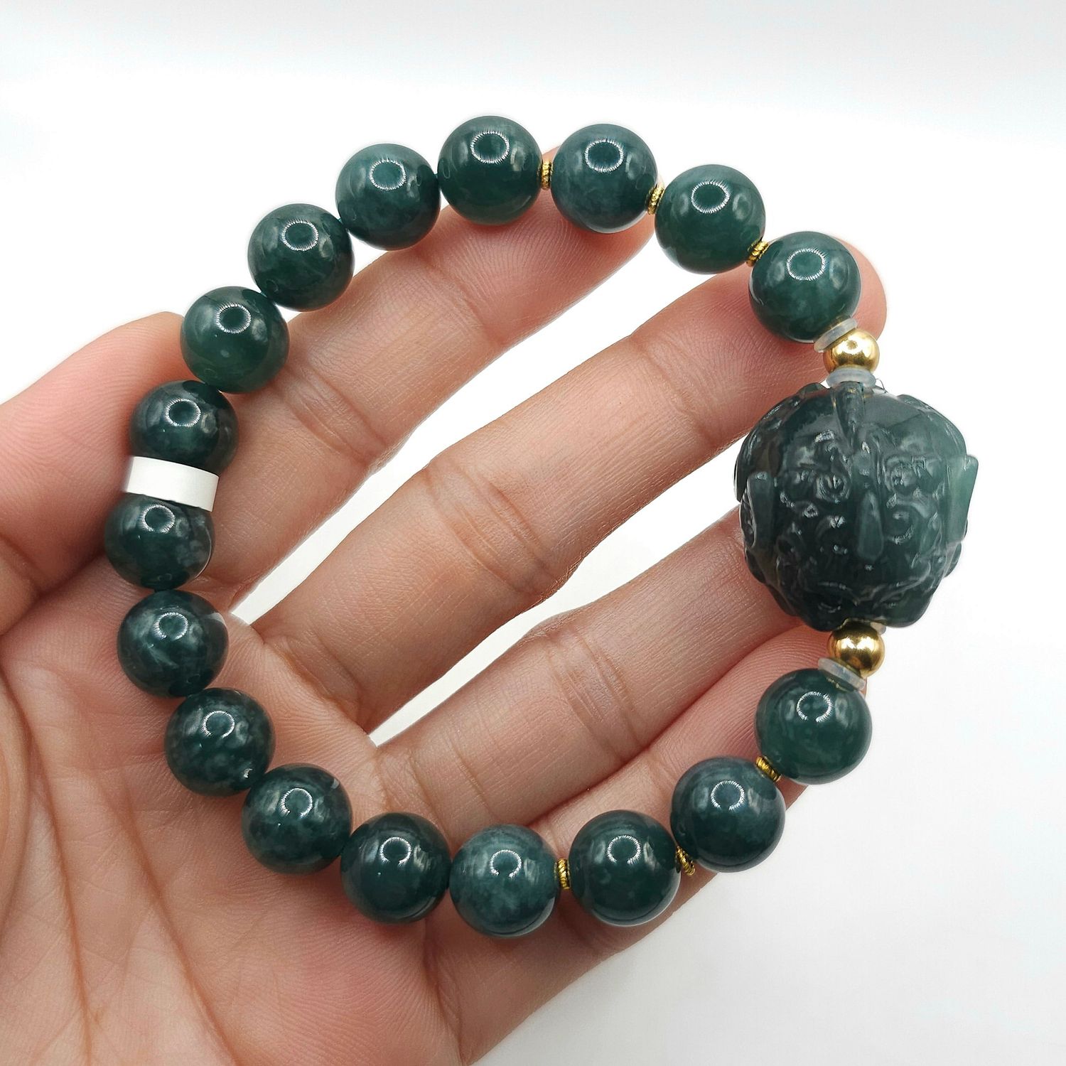 Natural Blue Water Dragon Pixiu - 18K