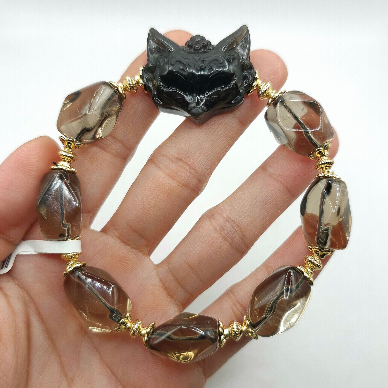 Natural Smoky Quartz with 9 Tail Fox