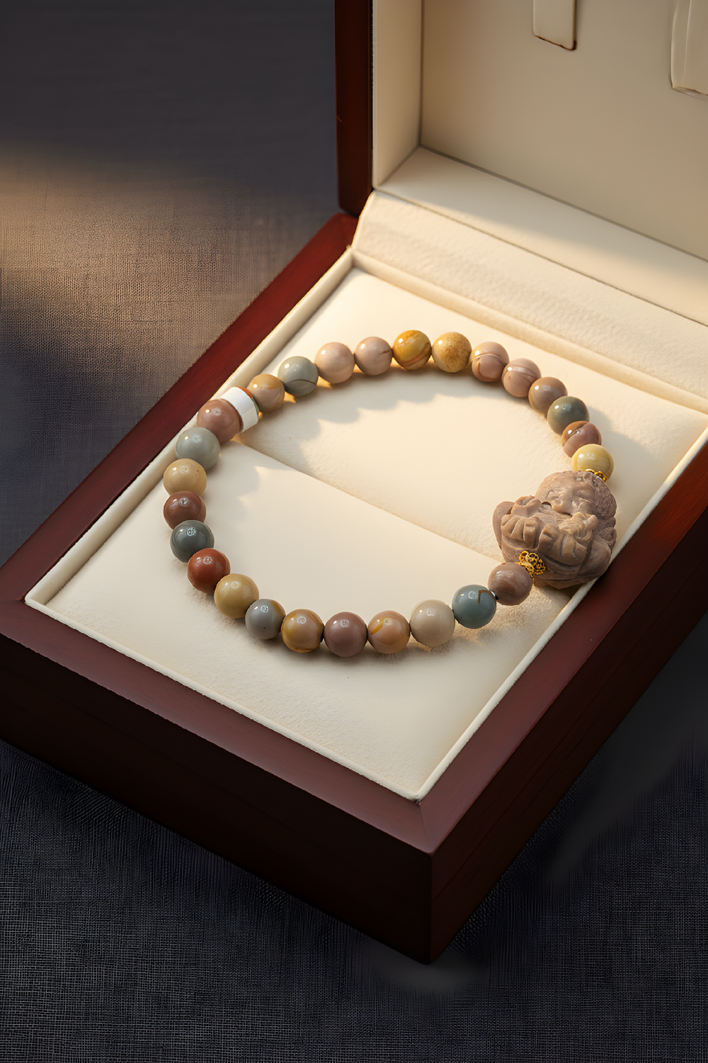 Natural Alashan Agate with Ganesha - 18K