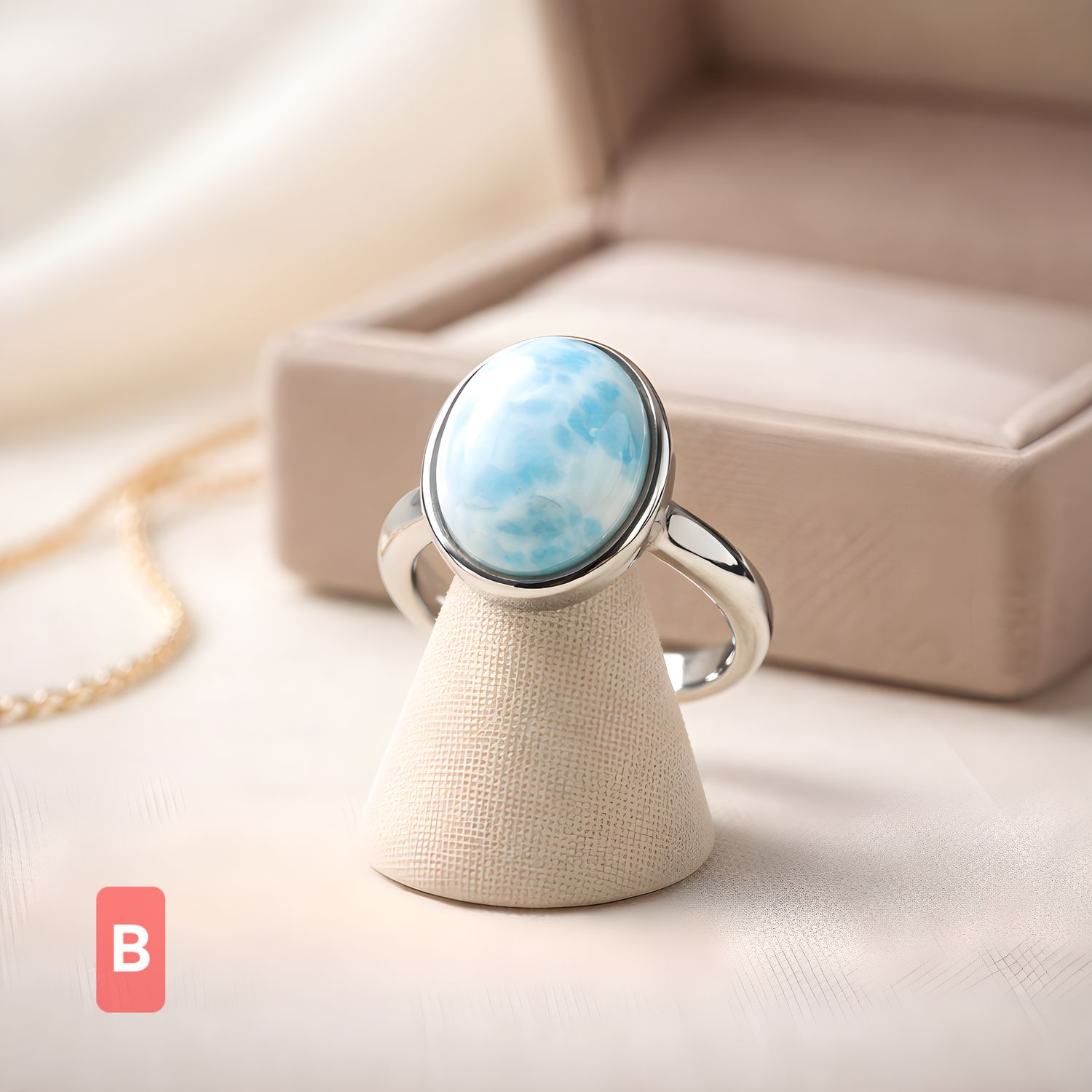 Natural Larimar Ring