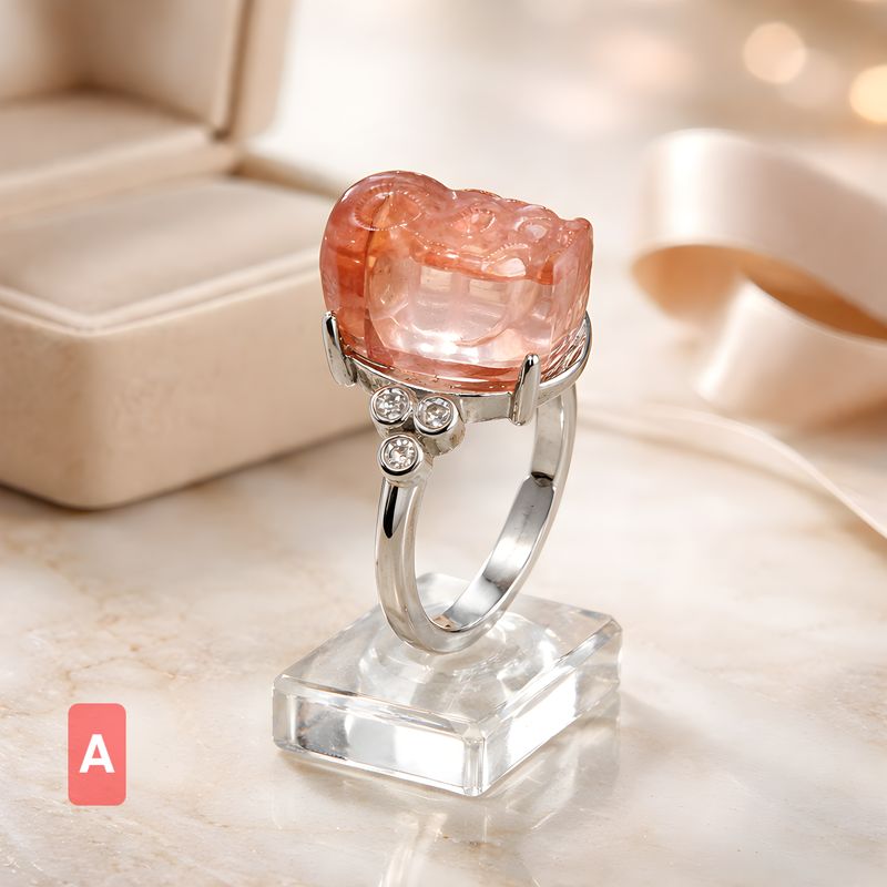 Natural Fire Quartz Pixiu Ring