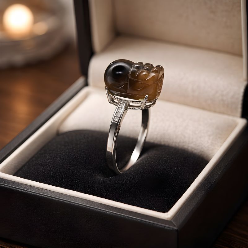 Natural Gugan Pixiu Ring