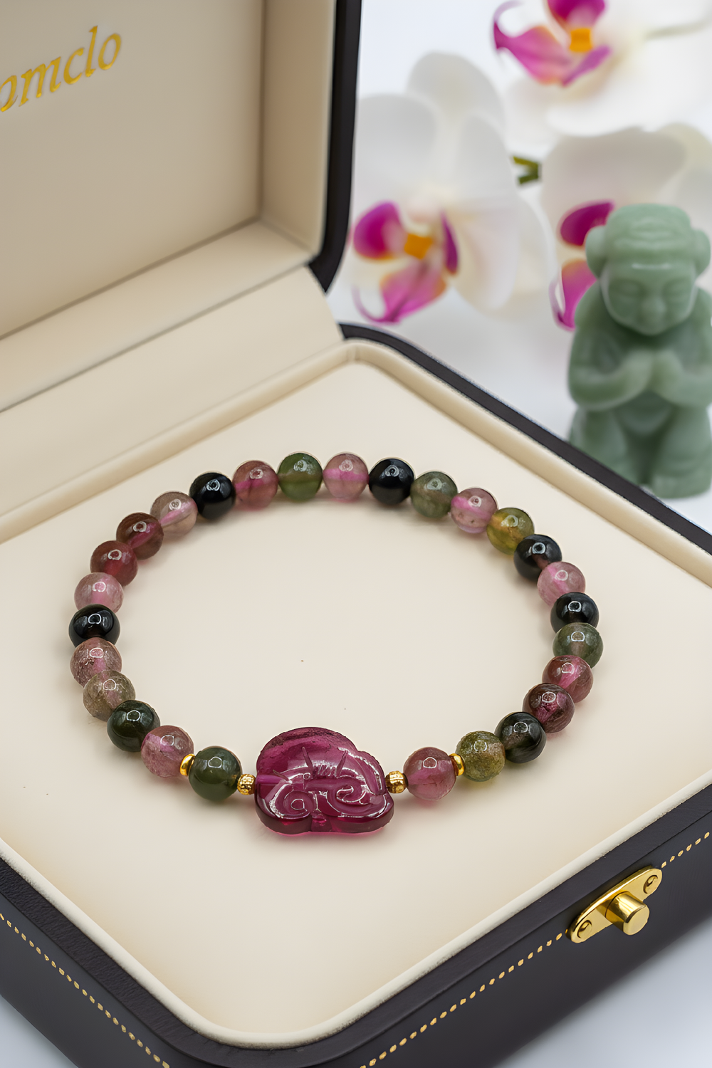 Natural Candy Tourmaline with Ruyi - 18K