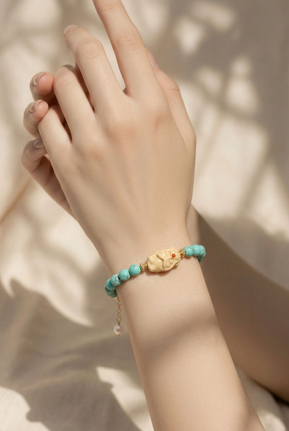 Natural Turquoise with Ivory Mermaid