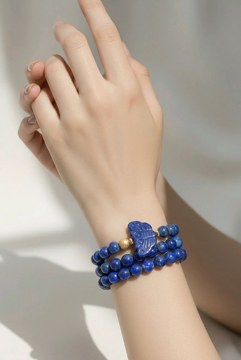 Natural 3 Lap Lapis Lazuli with Butterfly