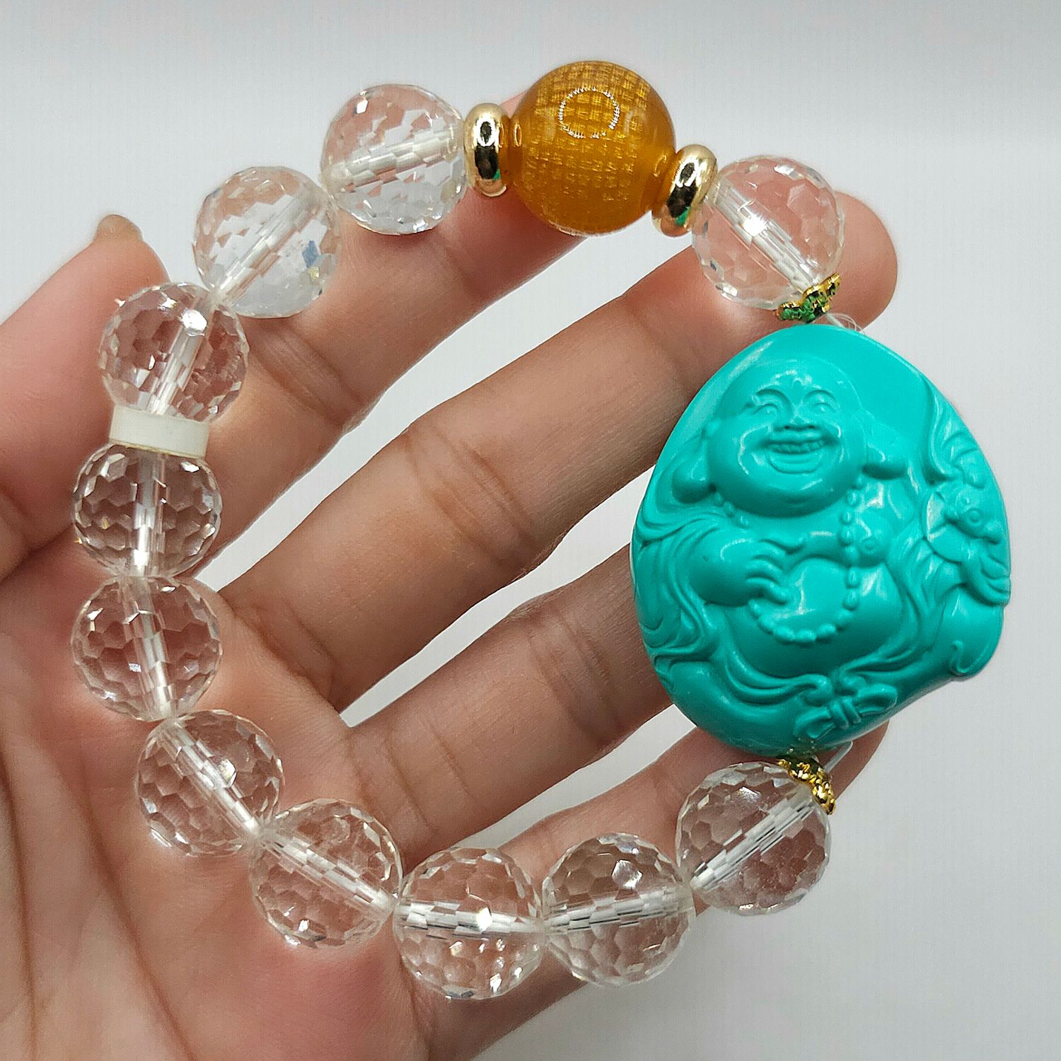 Natural Clear Quartz with Buddha