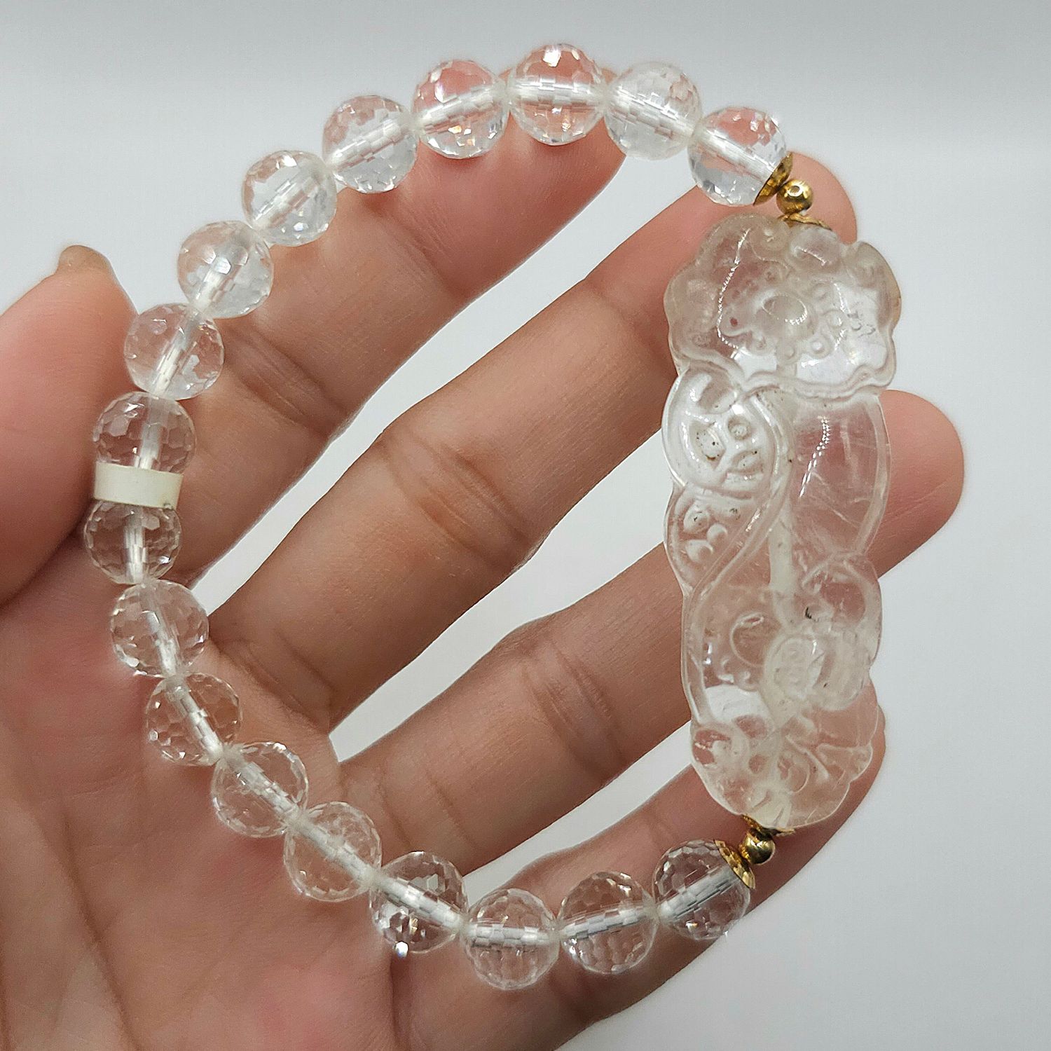 Natural Clear Quartz with Ruyi &amp; Money Coin