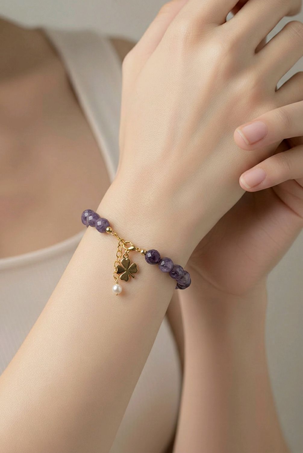 Natural Amethyst with Clover