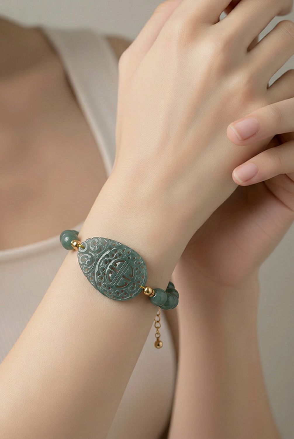 Natural Blue Water Jade Fortune