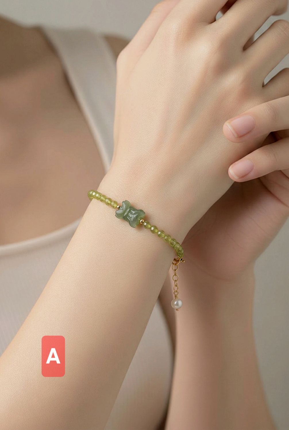 Natural Peridot x Hetian Jade