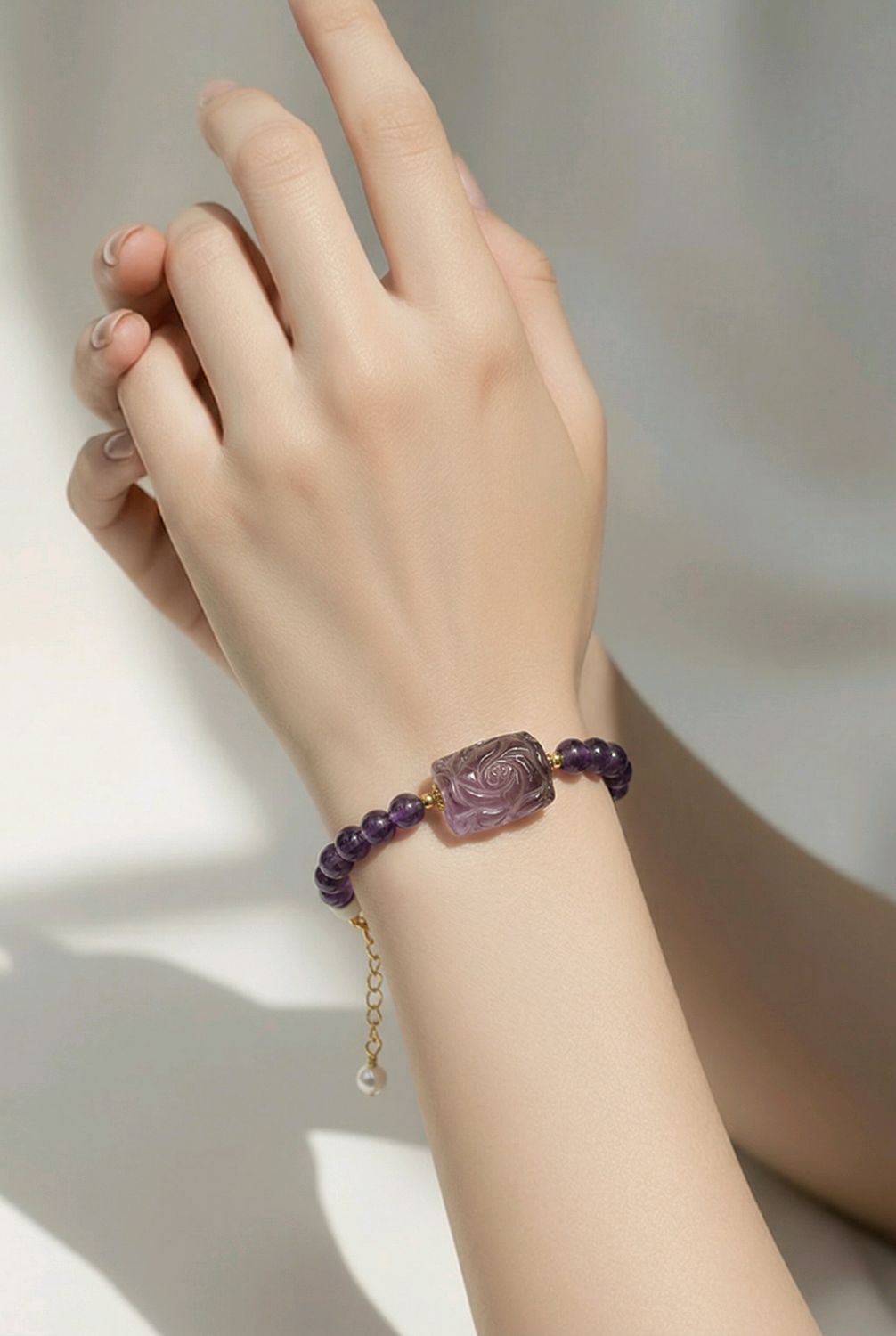 Natural Amethyst with Flower