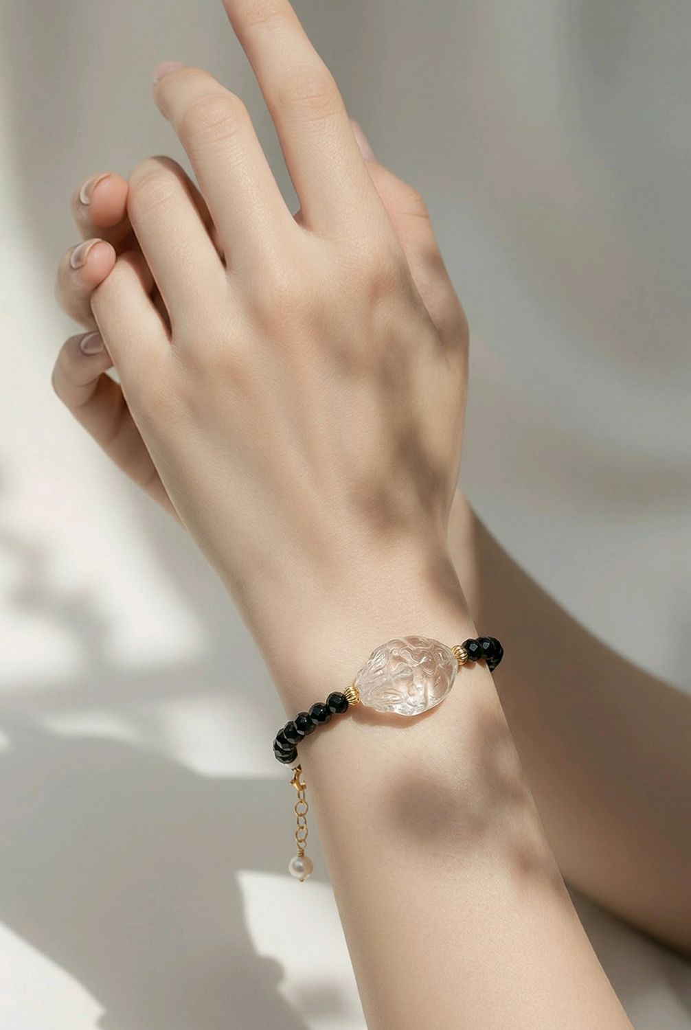 Natural Spinel x Clear Quartz Dragon