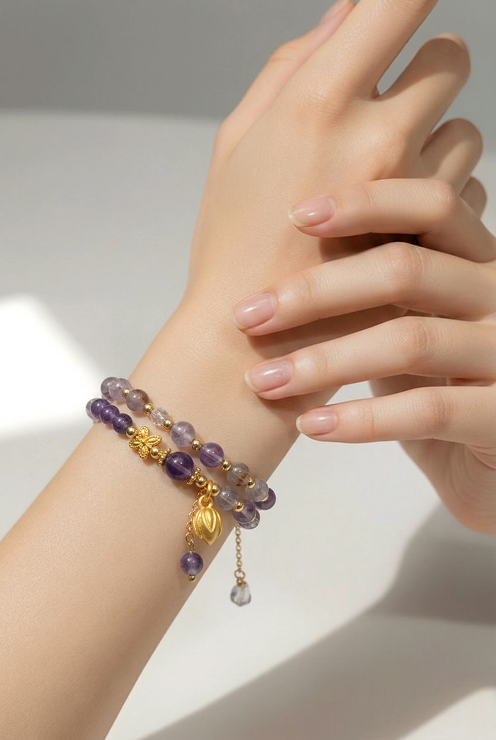 Natural Purple Phantom 2 in 1 Bracelet