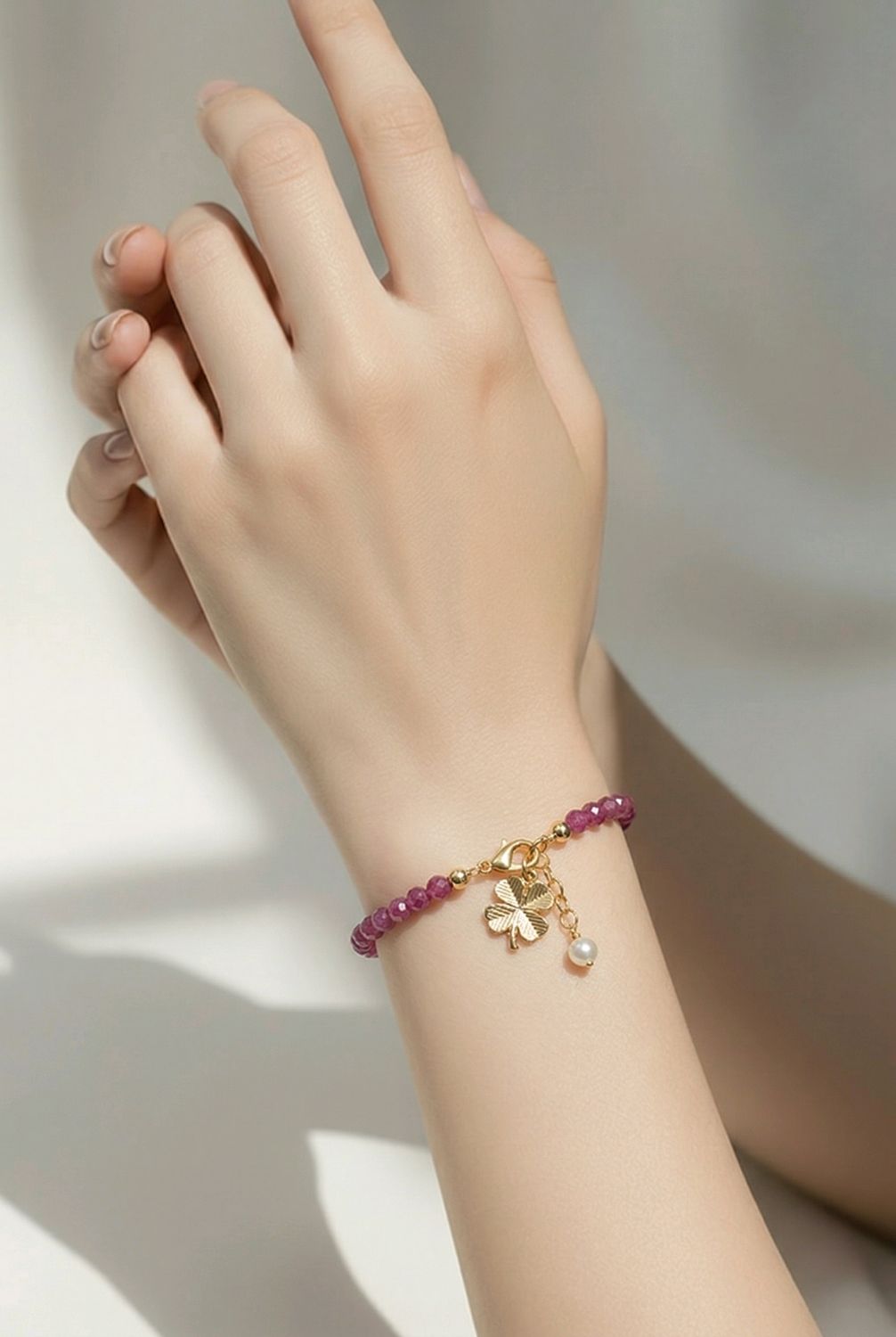 Natural Ruby with Clover