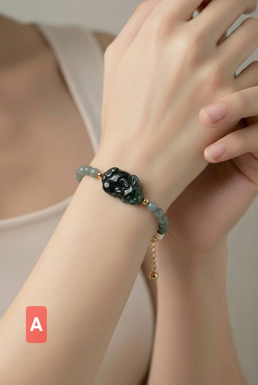 Natural Blue Water Jade with Pixiu