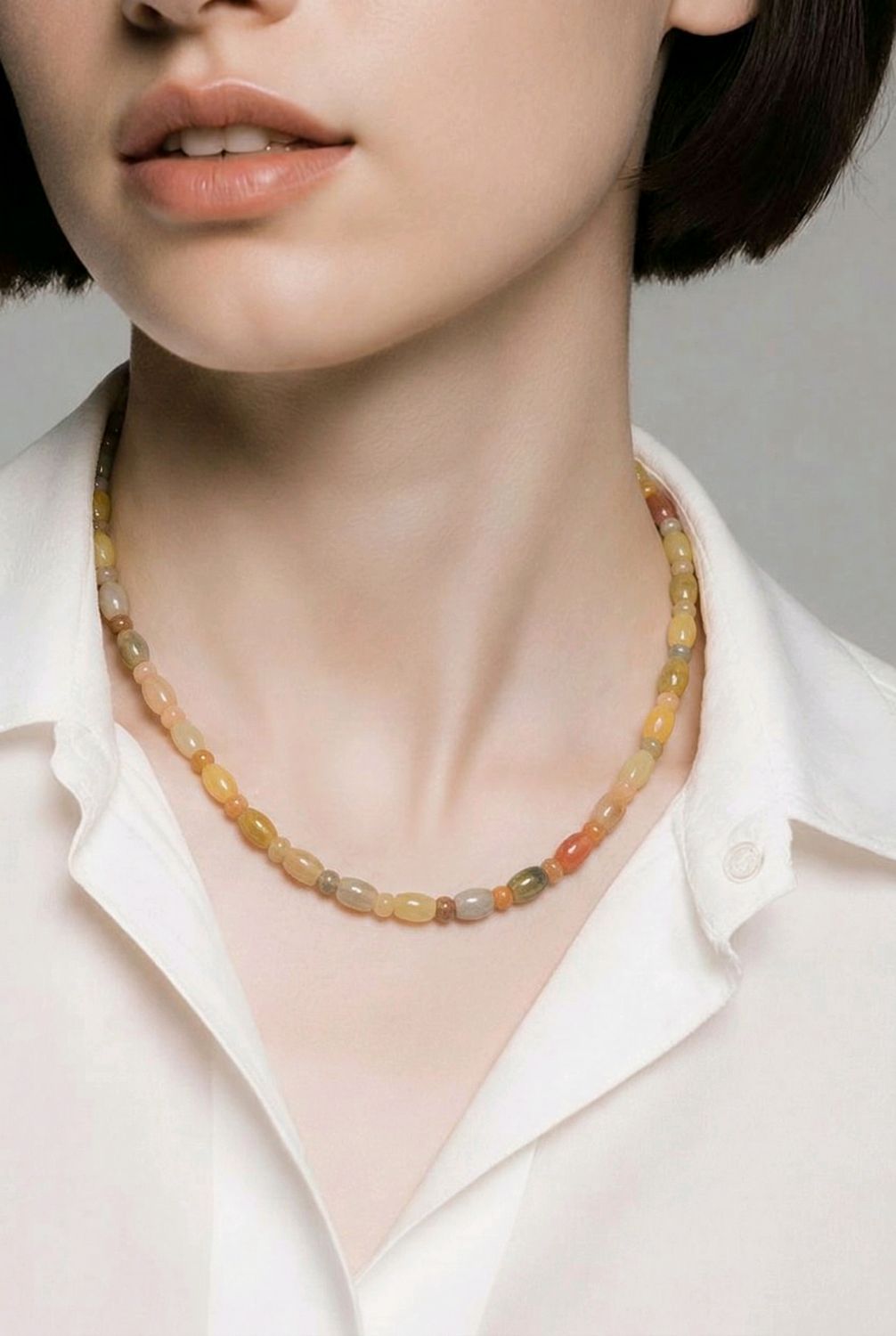 Natural Golden Silk Jade Necklace