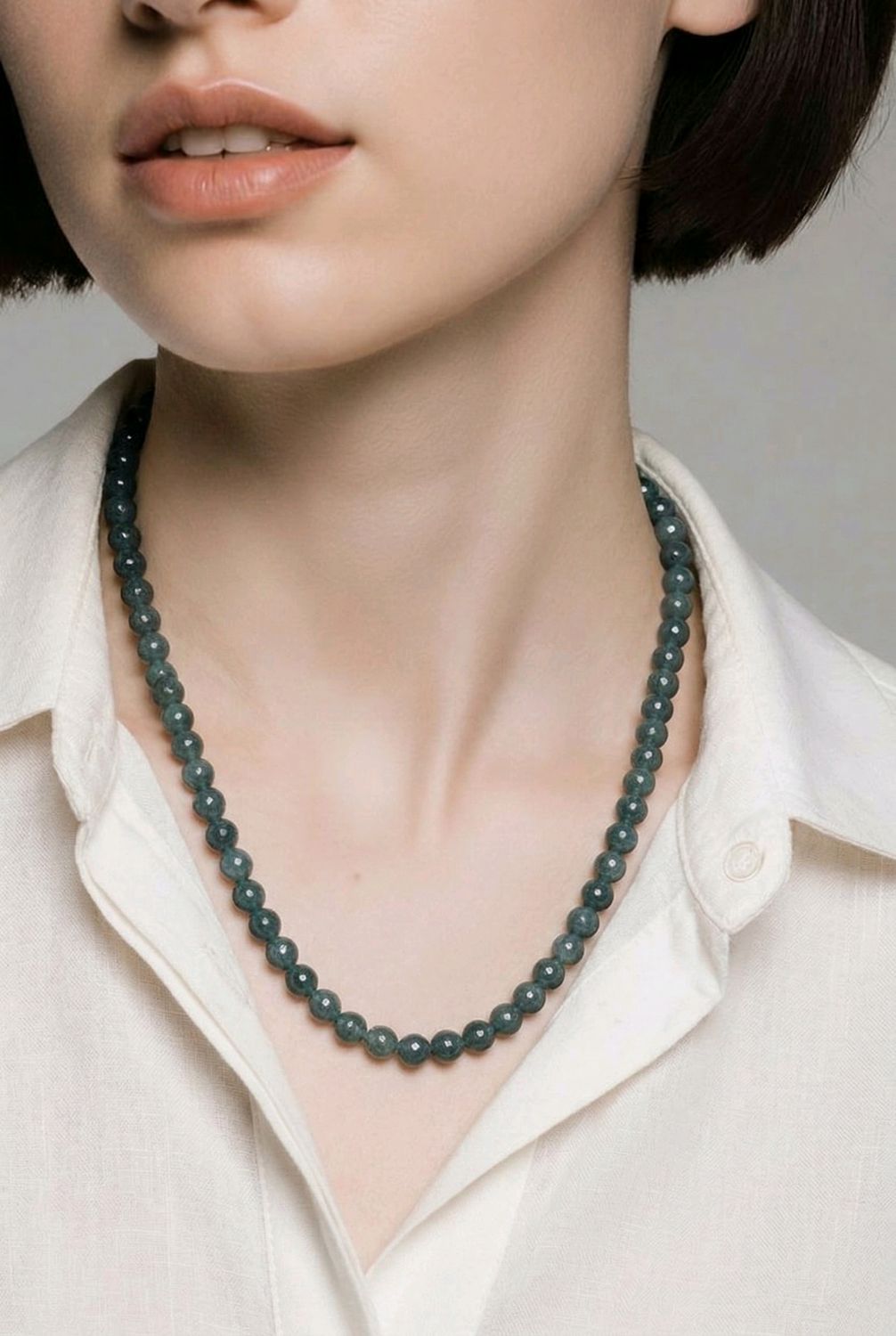 Natural Blue Water Jade Necklace