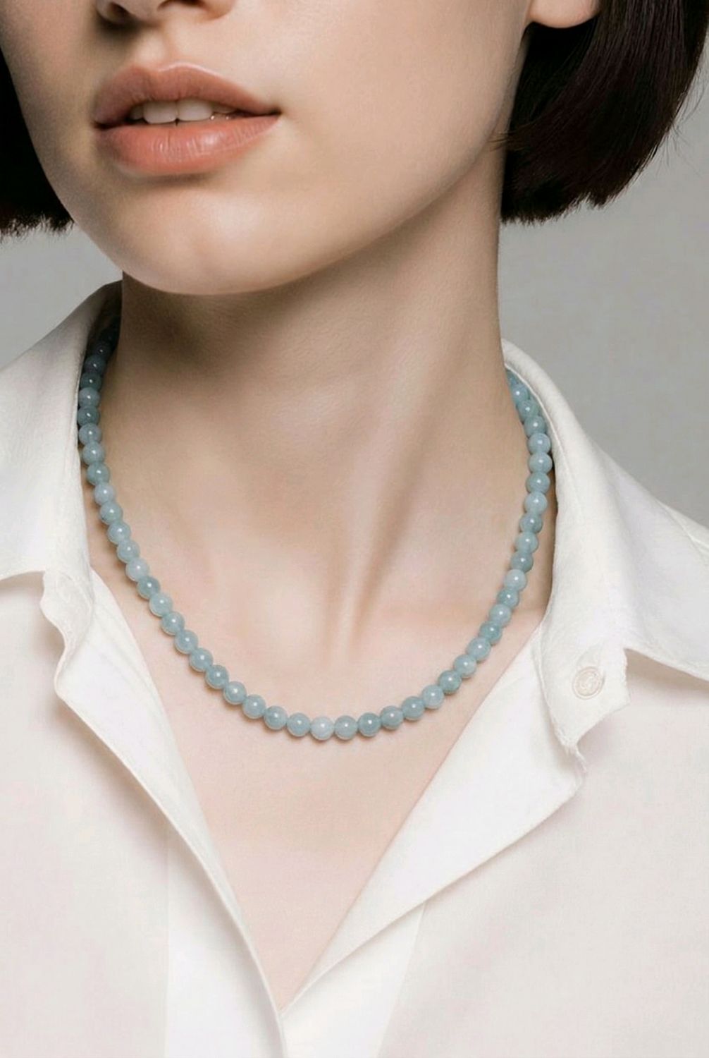 Natural Blue Water Jade Necklace