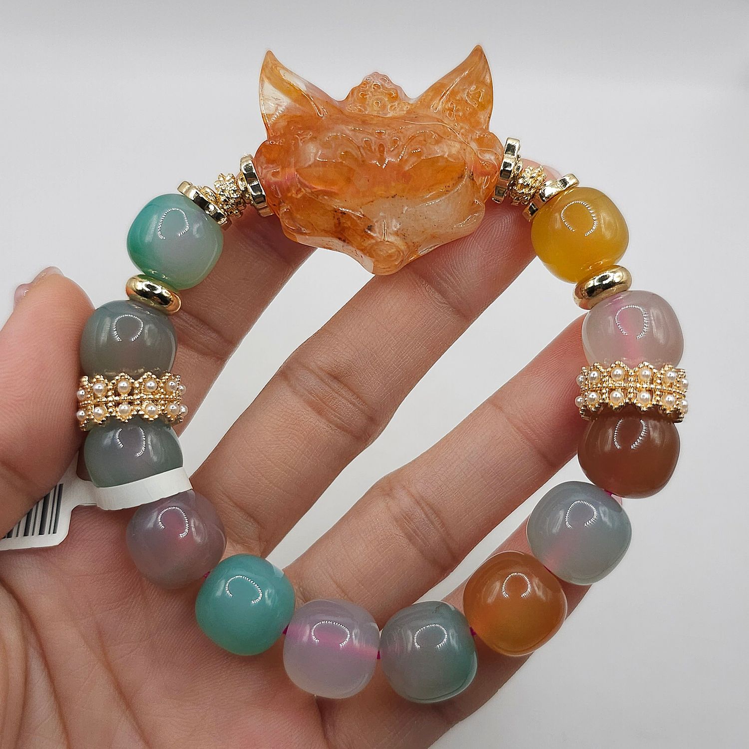 Natural Sugar Agate x 9 Tail Fox Fire Quartz
