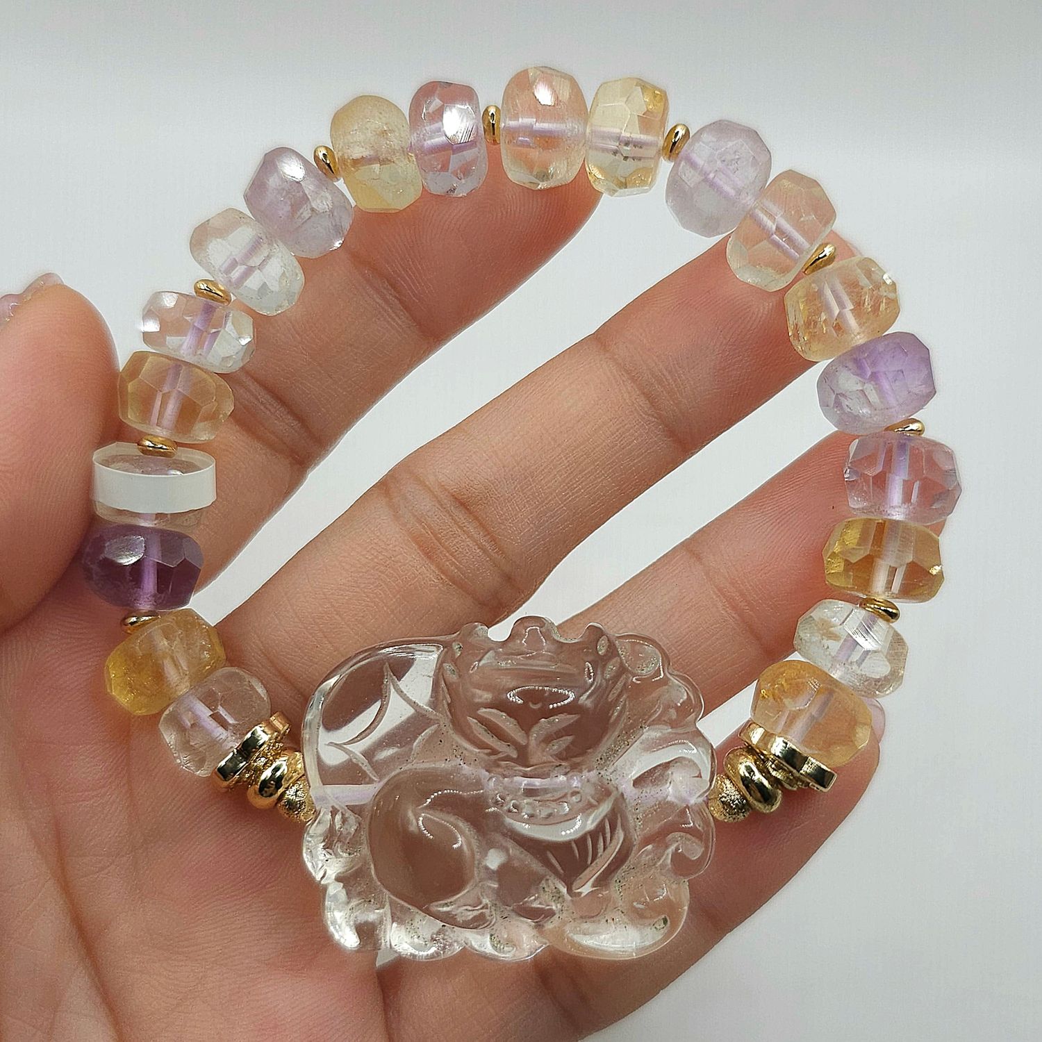 Natural Ametrine x 9 Tail Fox Clear Quartz