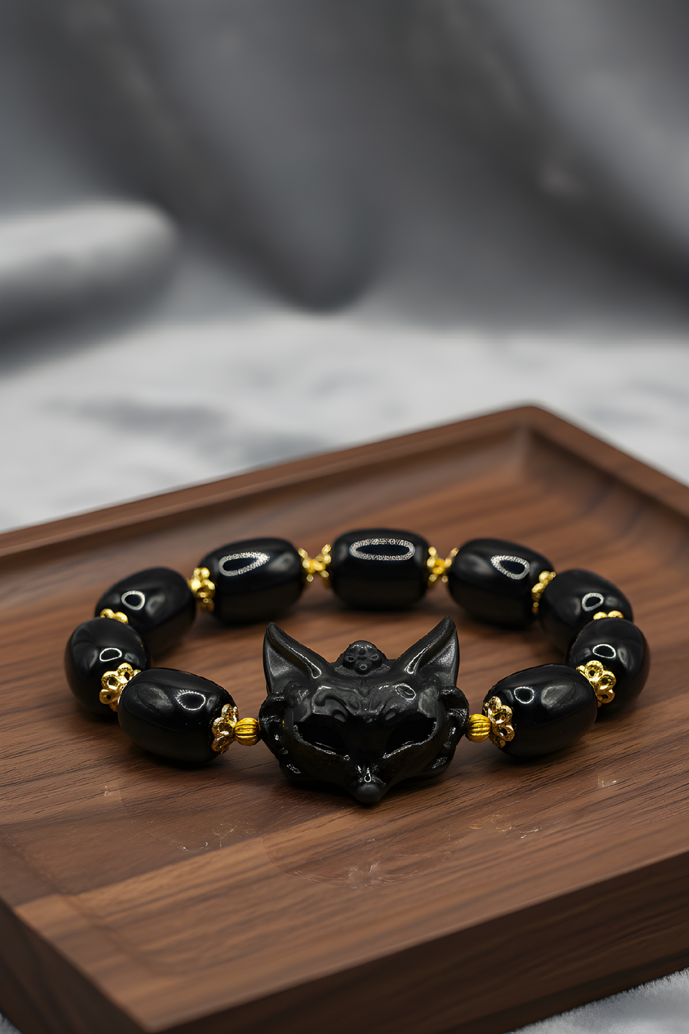 Natural Black Onyx x 9 Tail Fox Obsidian