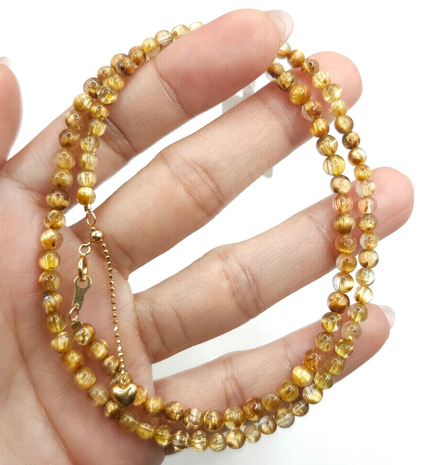 Natural Golden Ruti Necklace - 18K