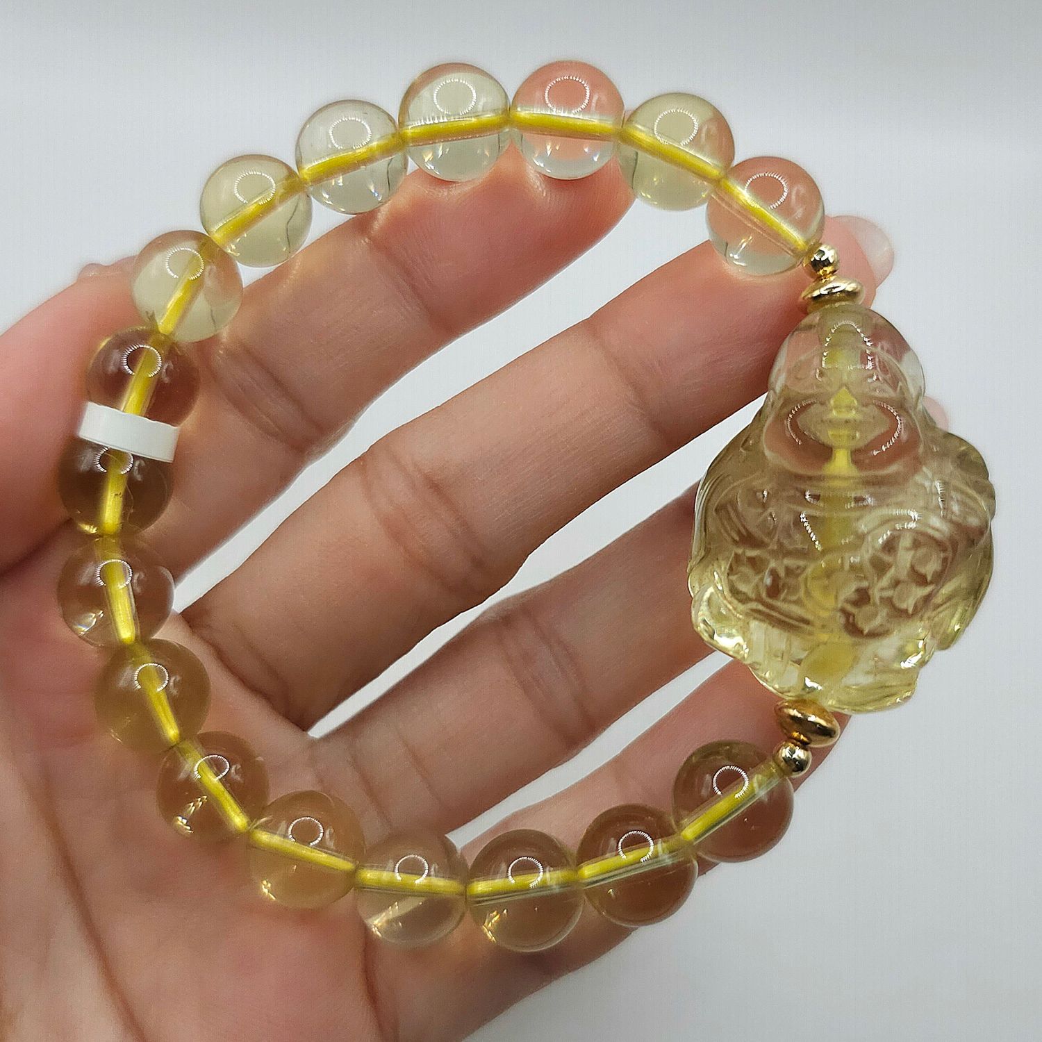 Natural Citrine with God of Wealth