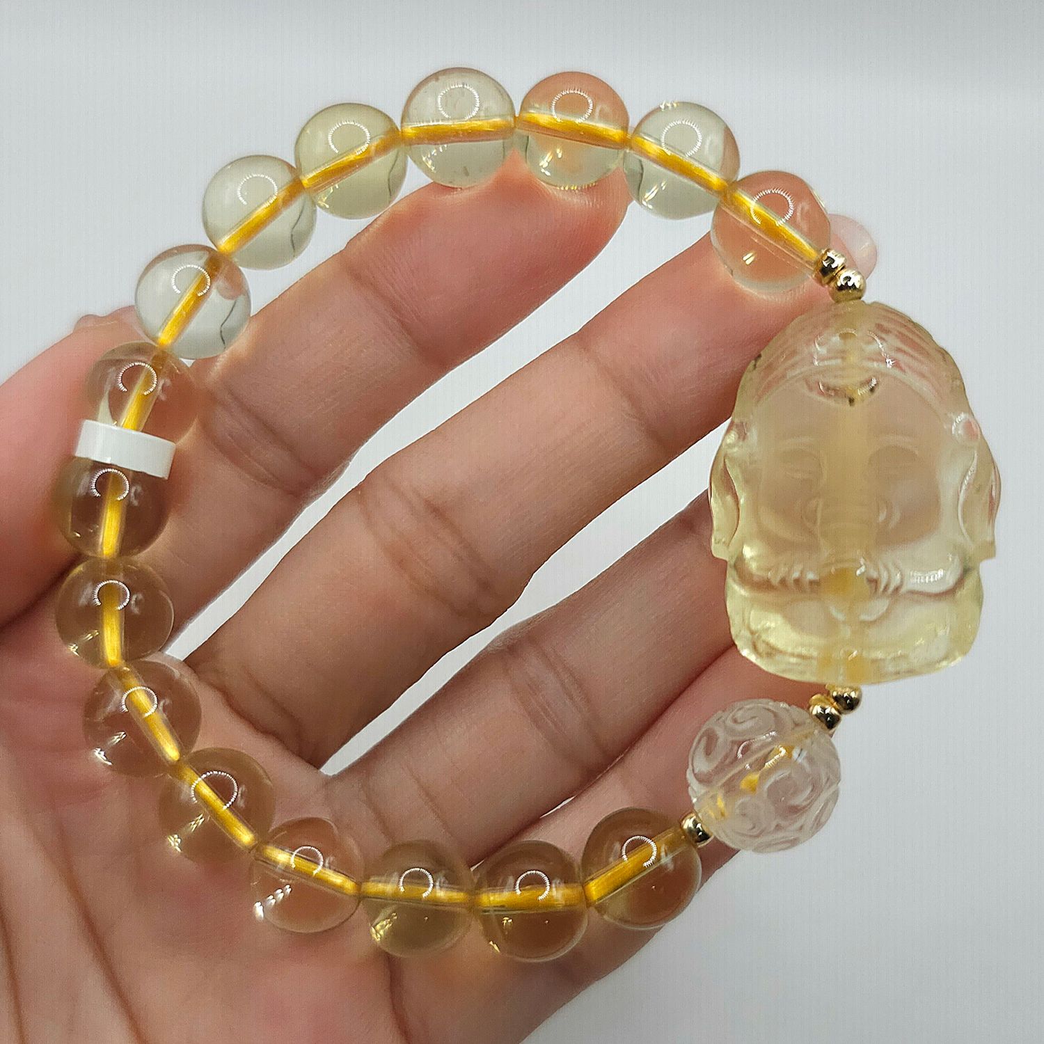 Natural Citrine with Ganesha &amp; Lucky Turn Clear Quartz