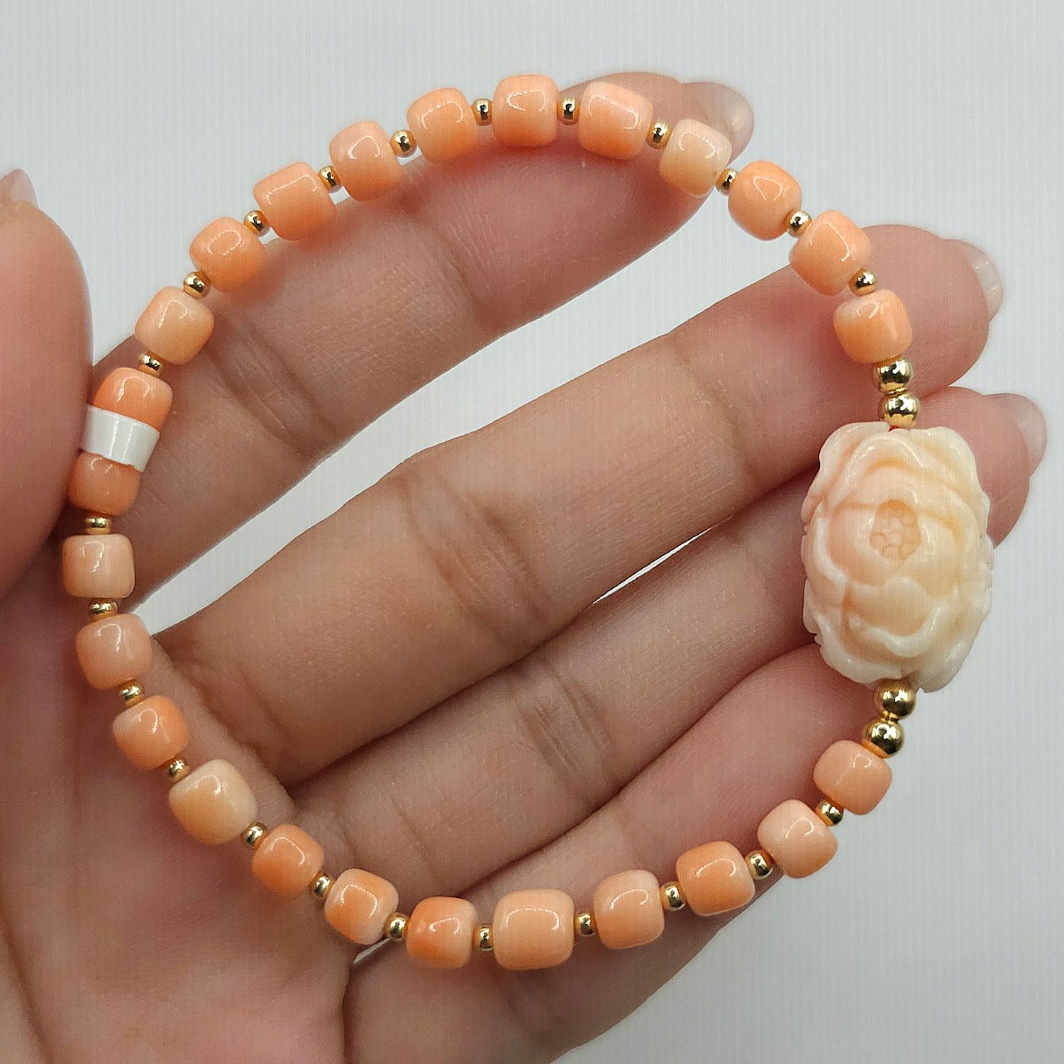 Natural Coral with Peony