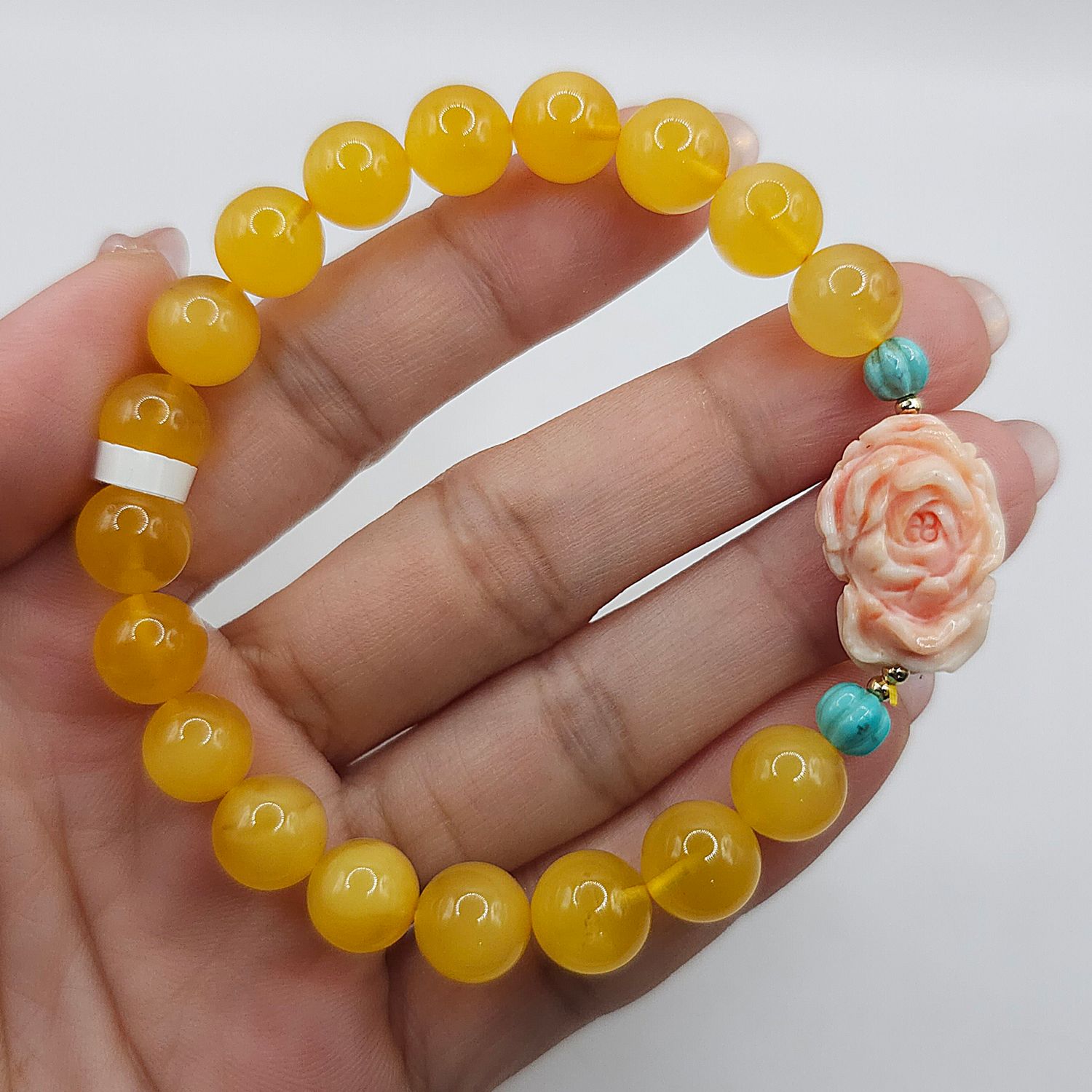 Natural Beeswax Amber x Peony Coral x Turquoise