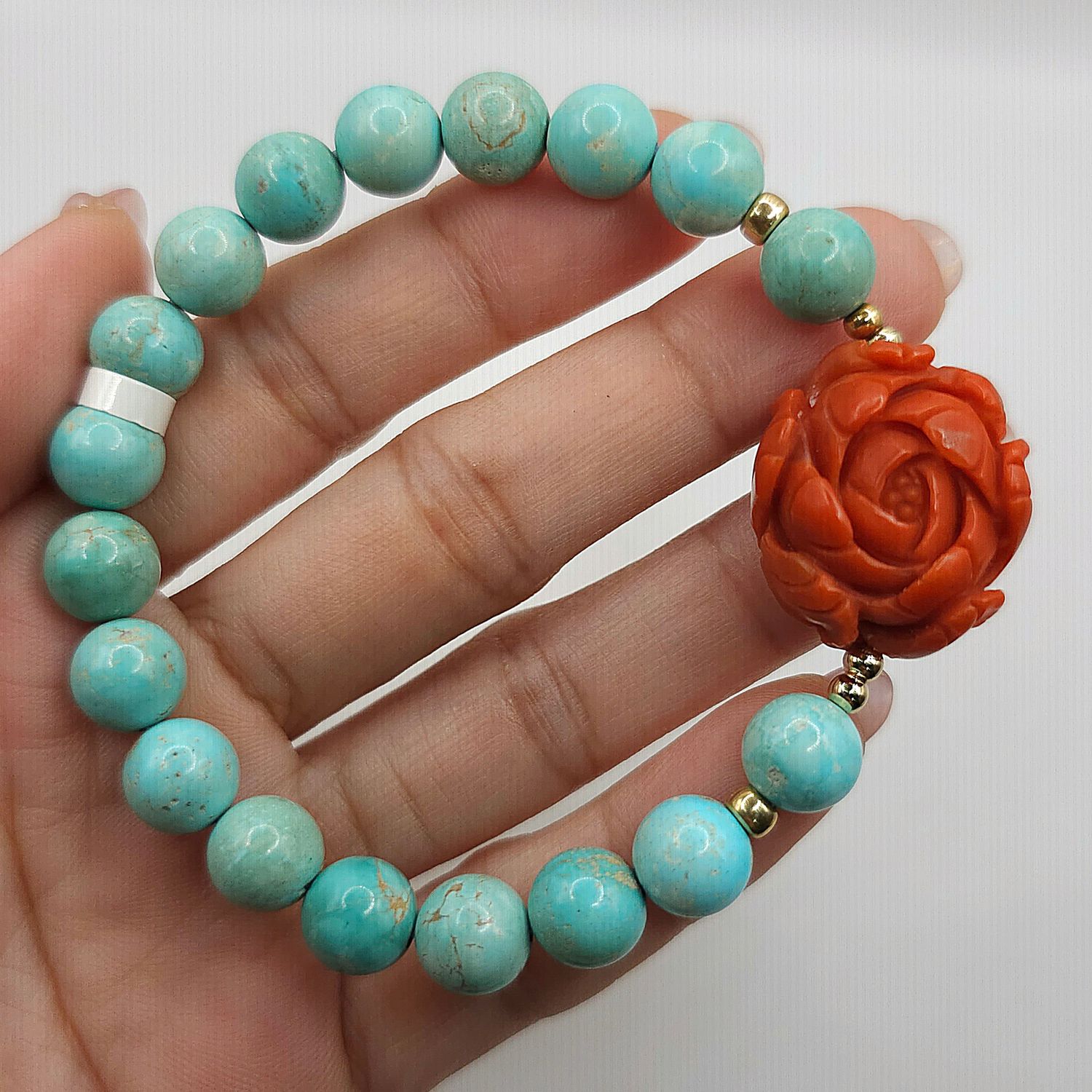 Natural Turquoise x Peony Coral