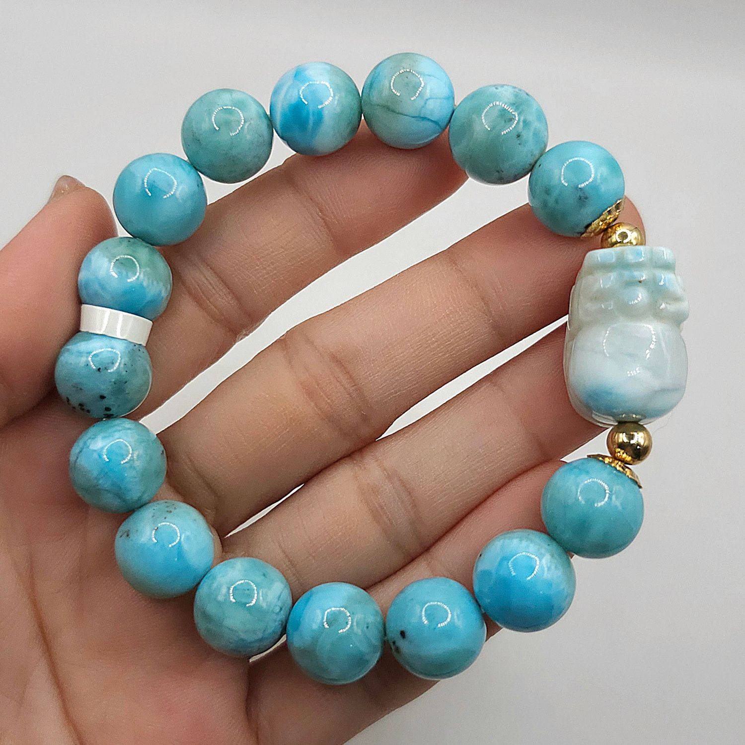 Natural Larimar with Pixiu