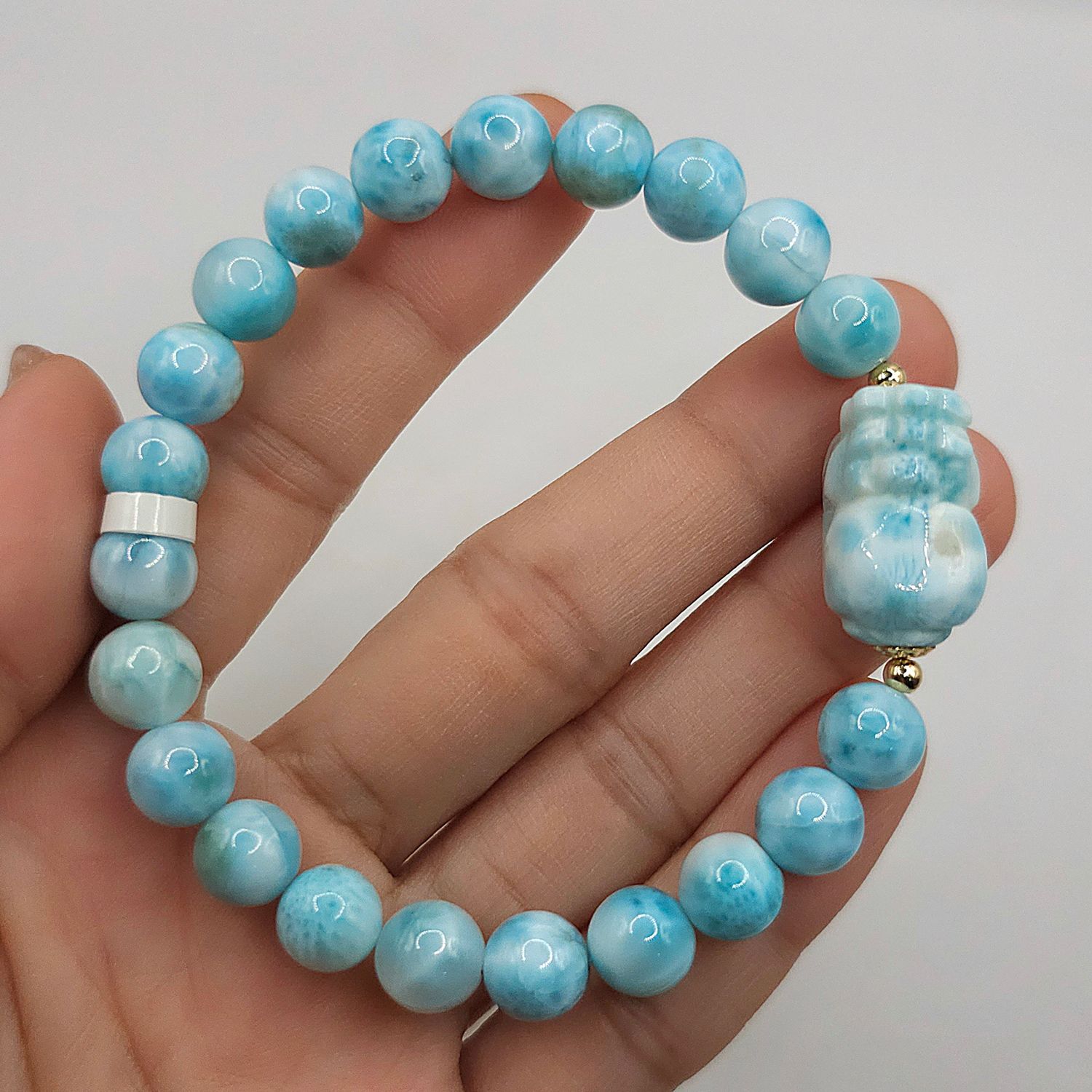 Natural Larimar with Pixiu