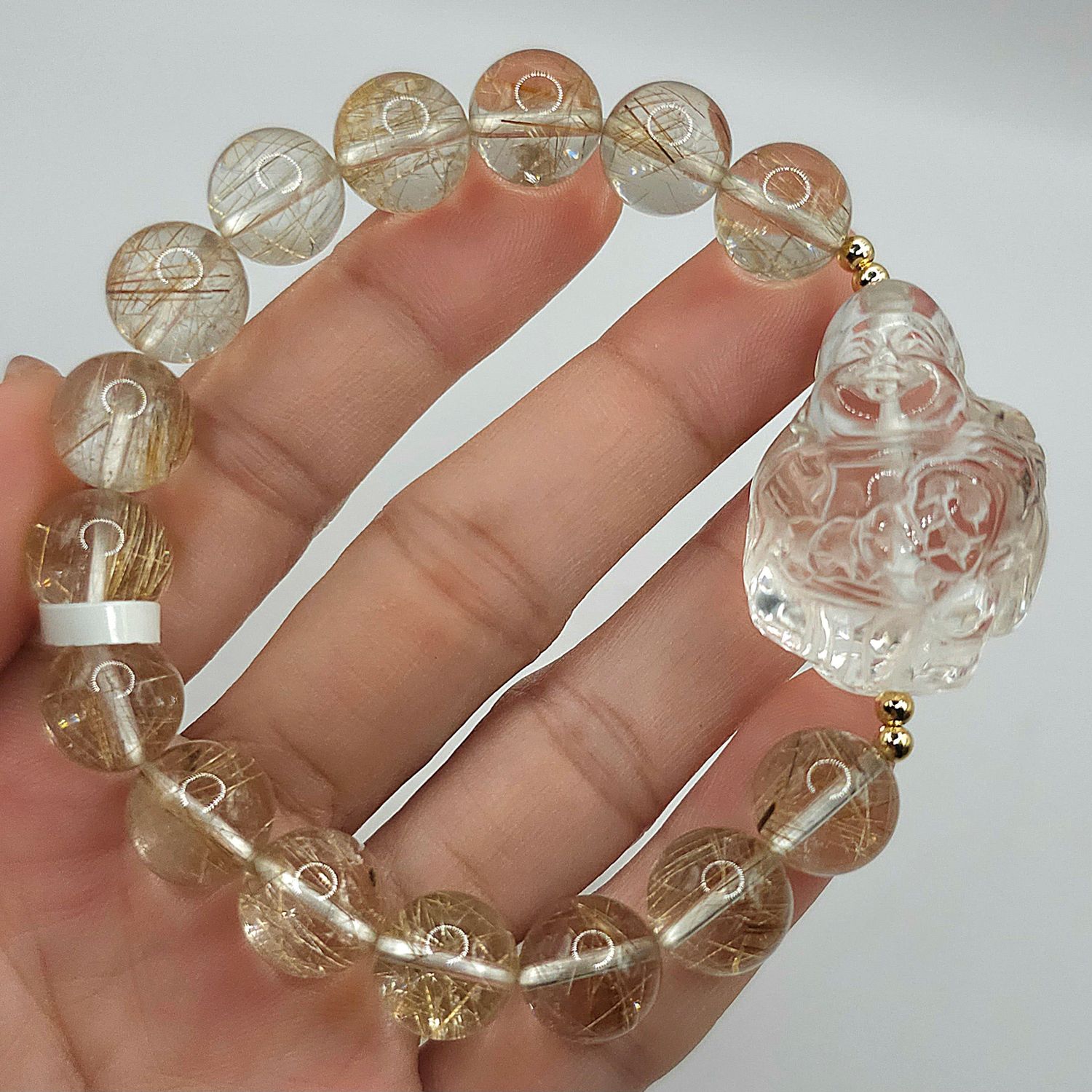 Natural Silver Ruti x God of Wealth Clear Quartz