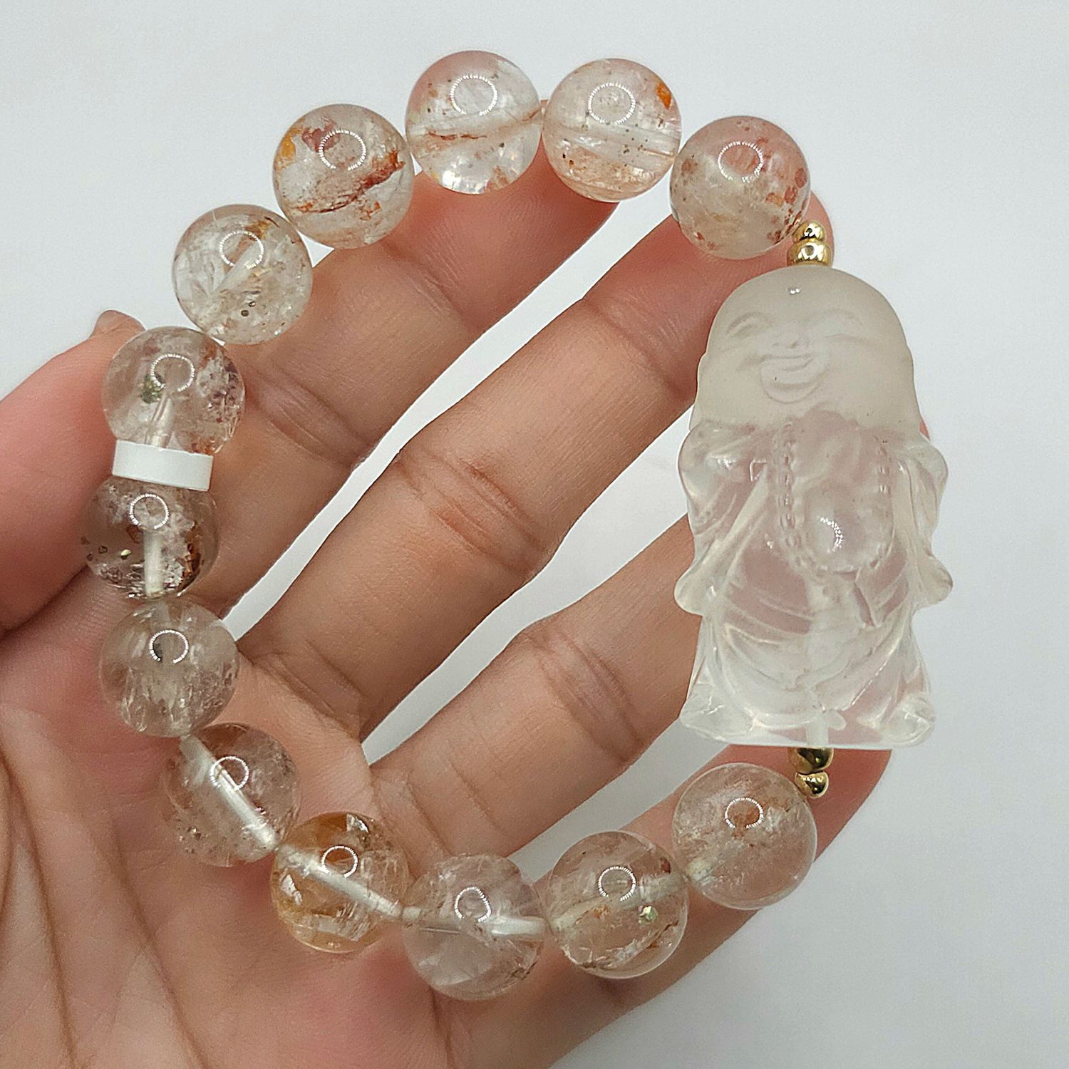 Natural Pyrite Quartz x Buddha Clear Quartz