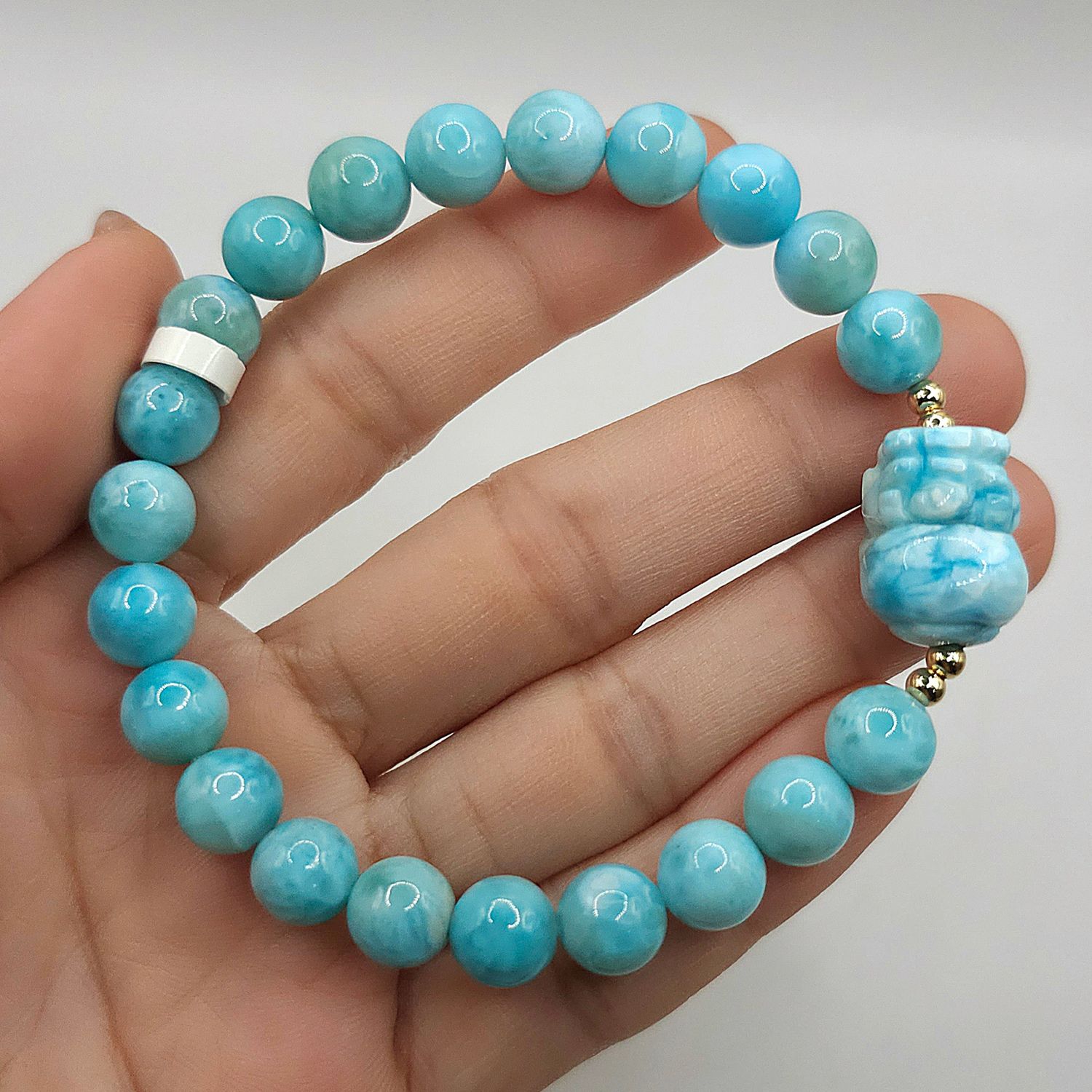 Natural Larimar with Pixiu