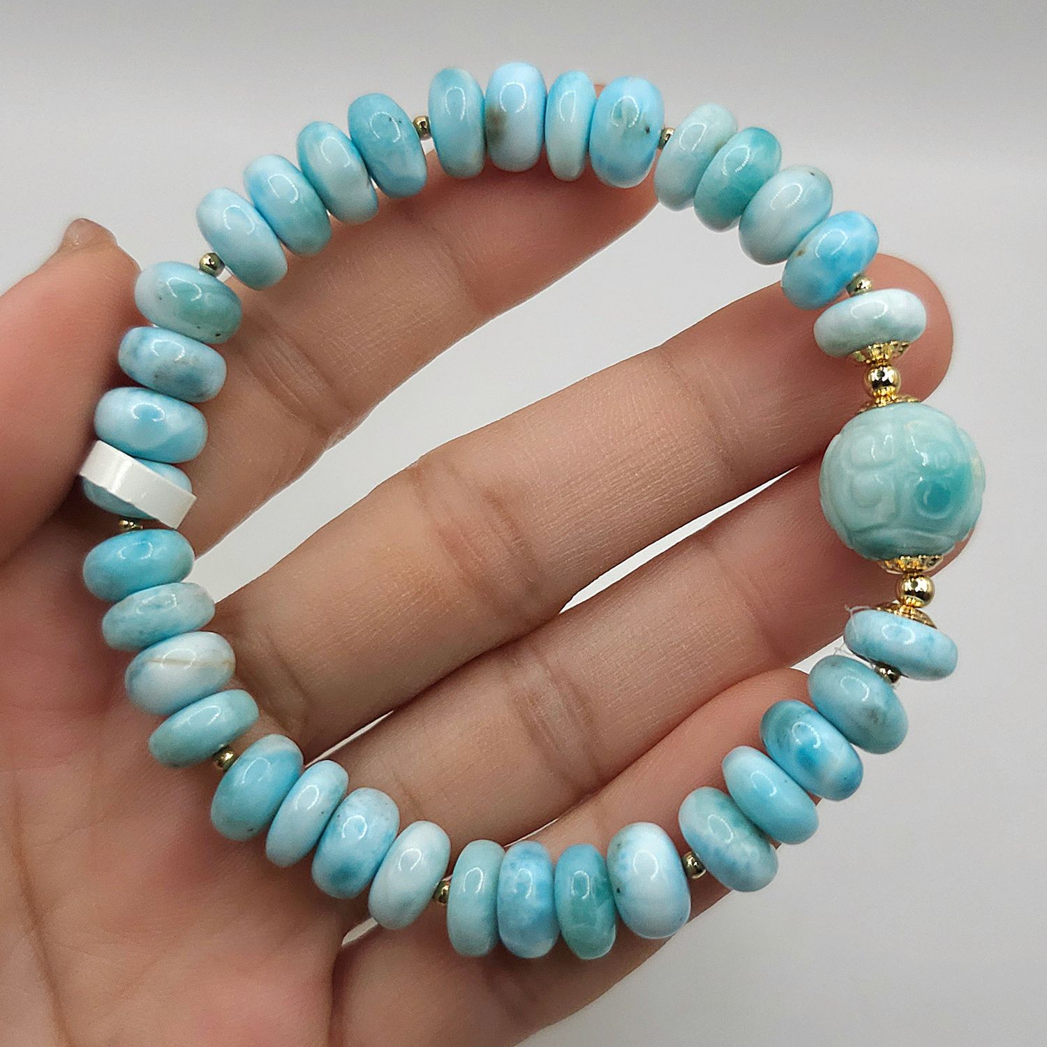 Natural Larimar with Pixiu