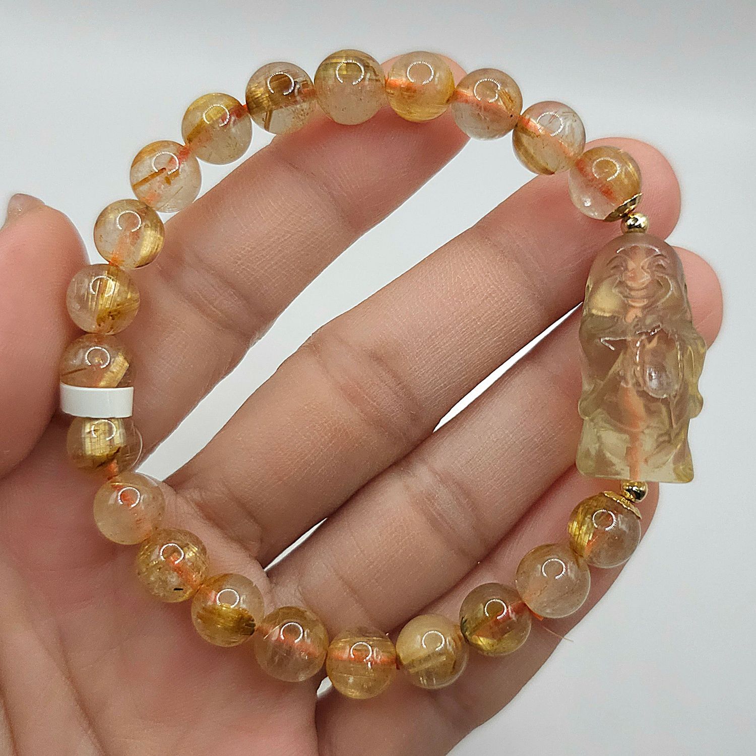 Natural Golden Ruti x Buddha Citrine