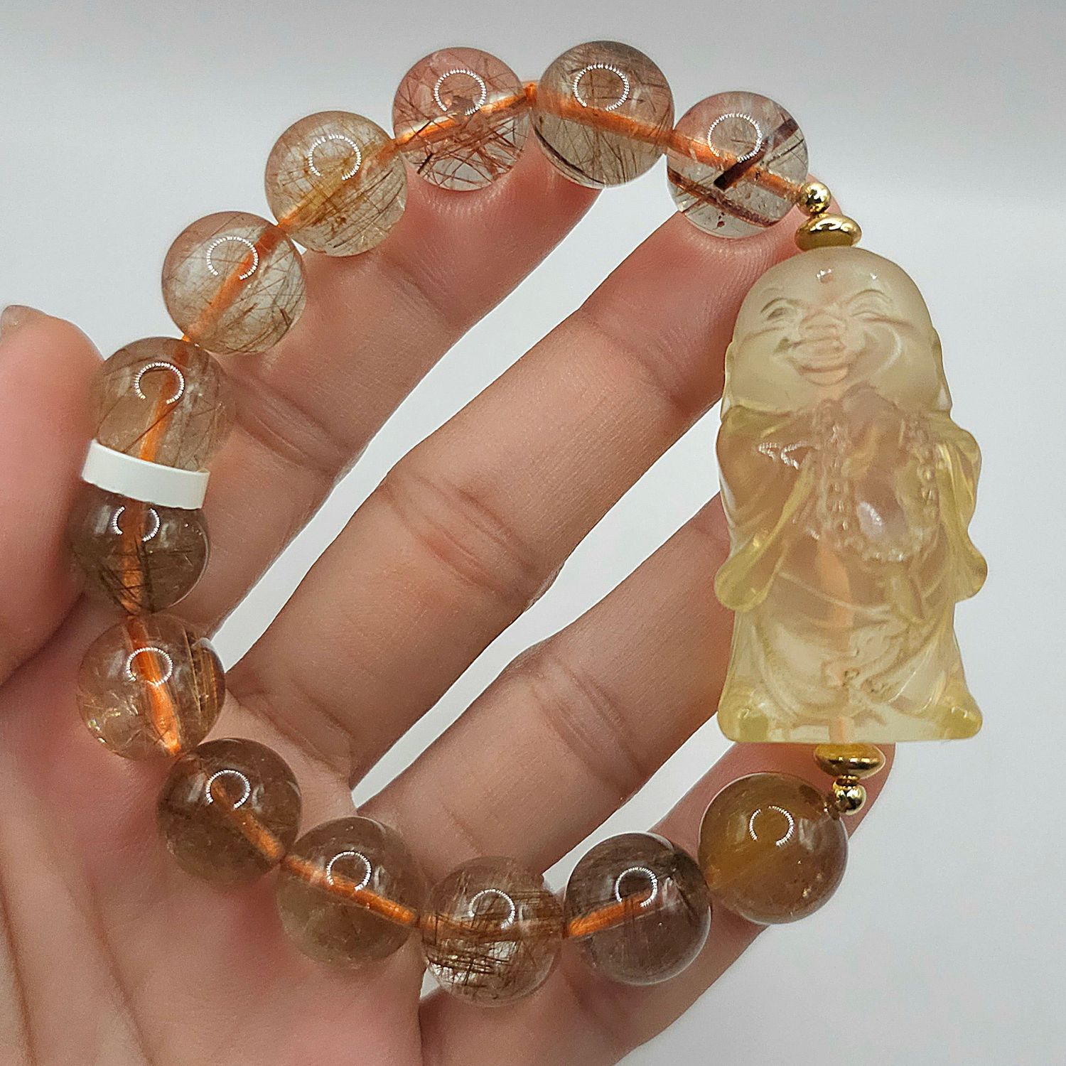 Natural Copper Ruti x Buddha Citrine