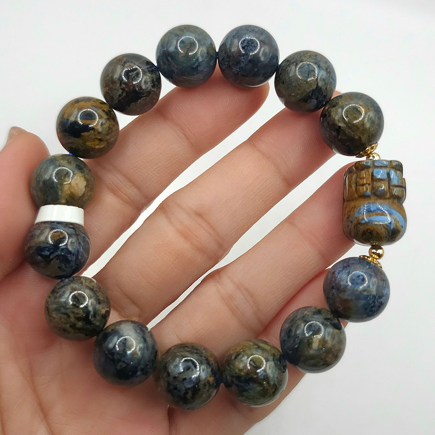 Natural Blue Pietersite with Pixiu