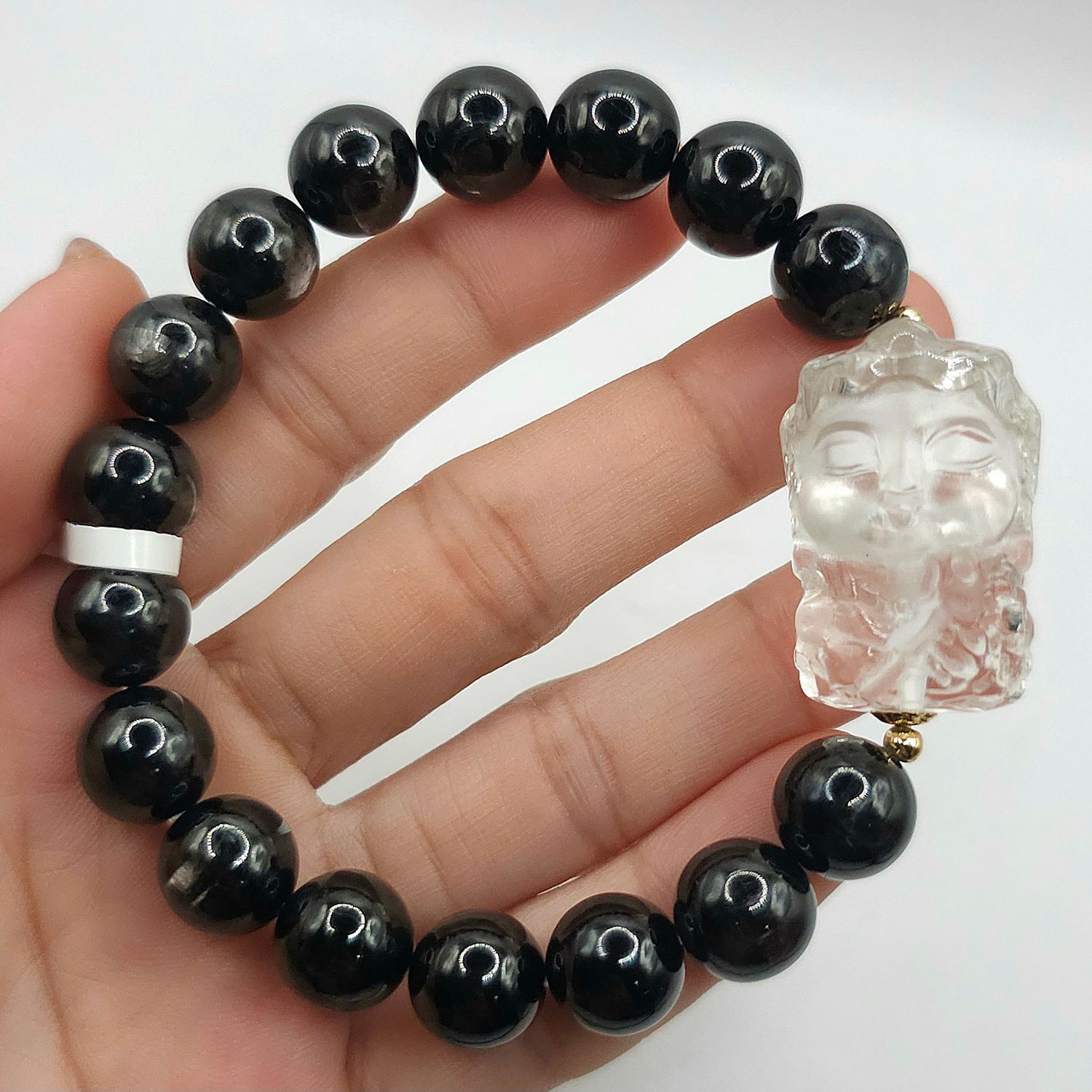 Natural Hypersthene x Guanyin Clear Quartz