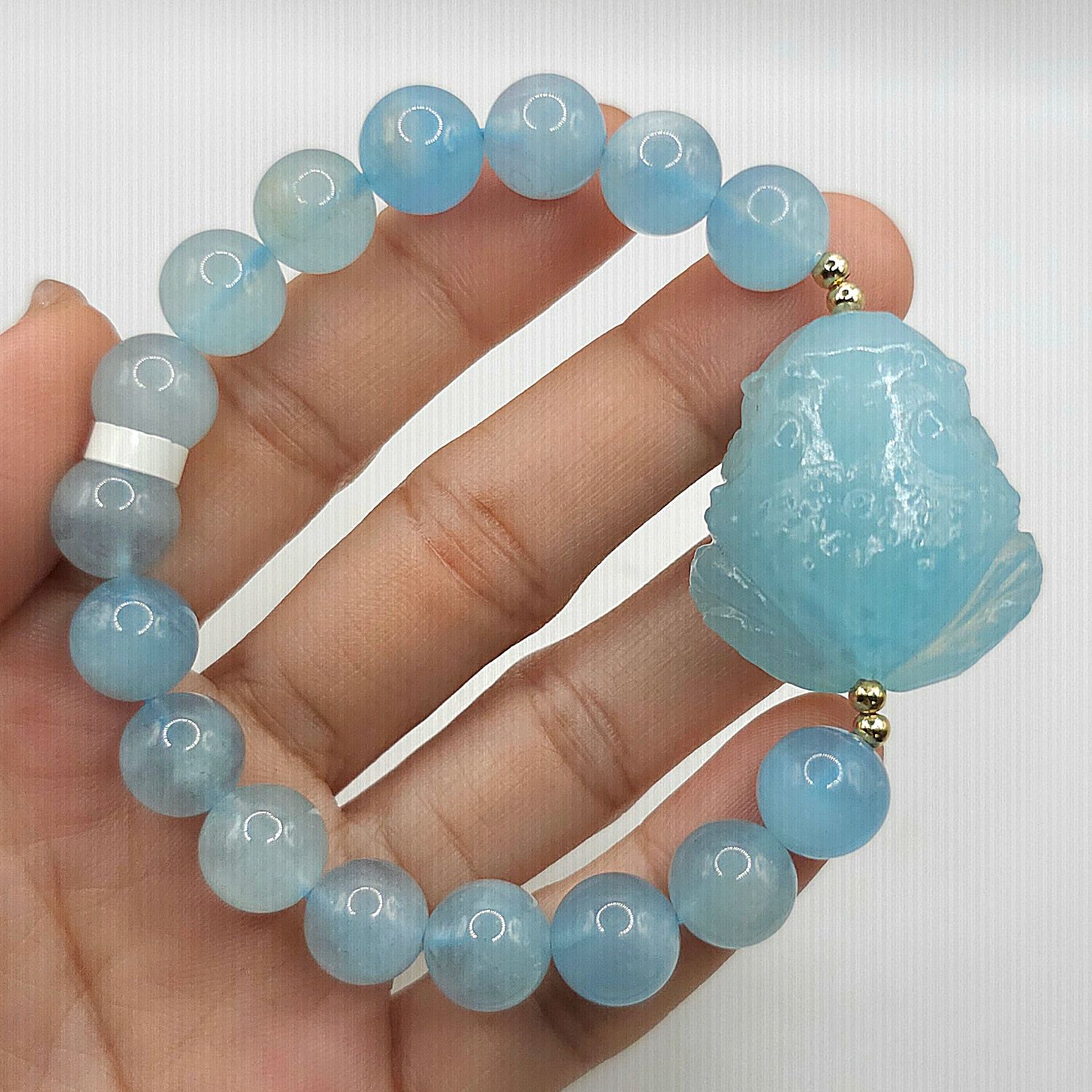 Natural Aquamarine with Toad