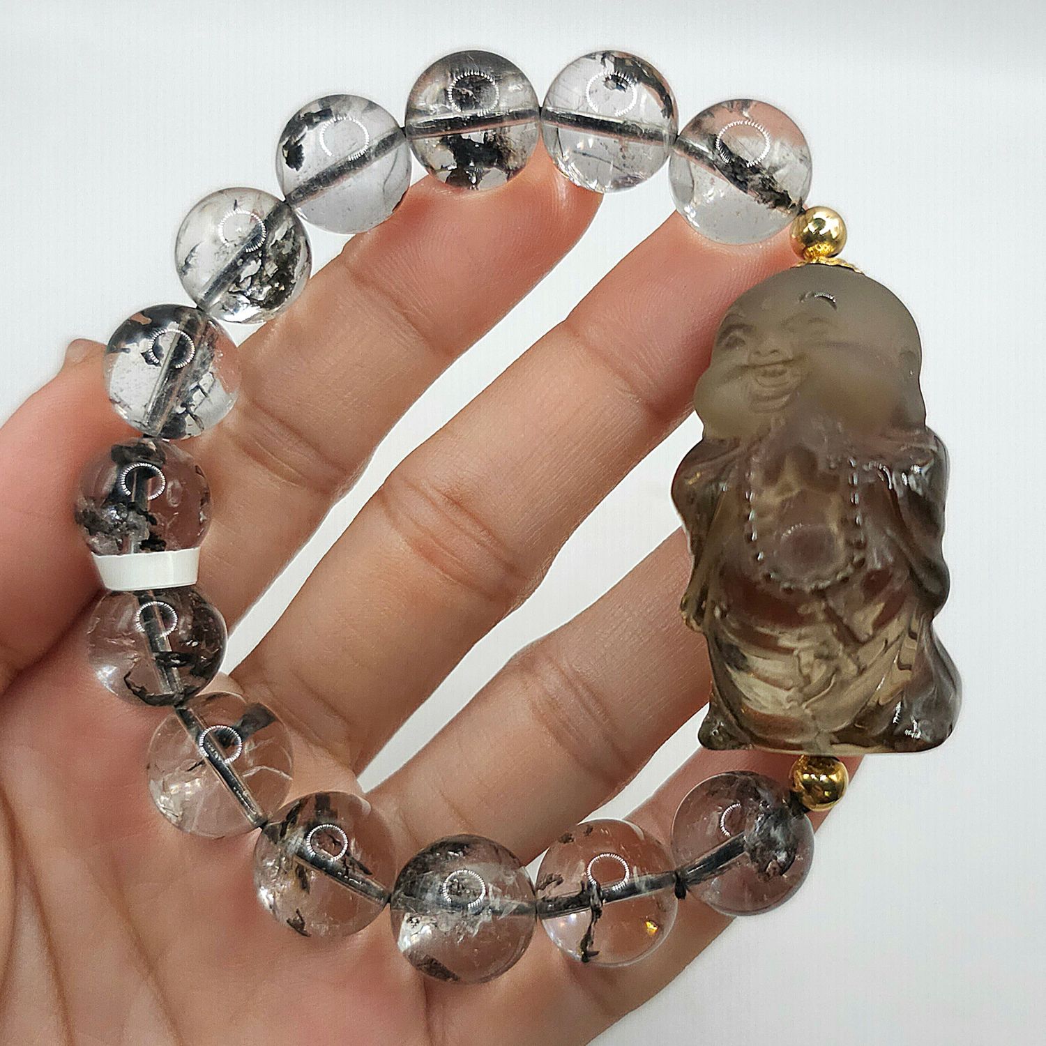 Natural Herkimer x Buddha Smoky Quartz