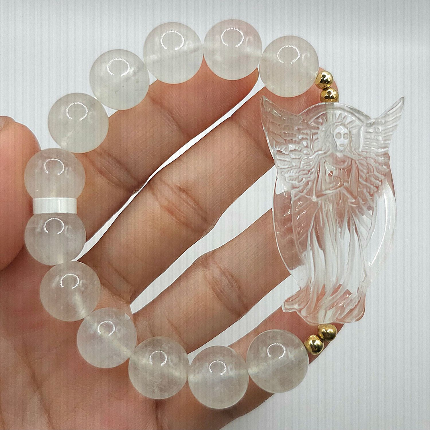Natural Moonstone x Angel Clear Quartz